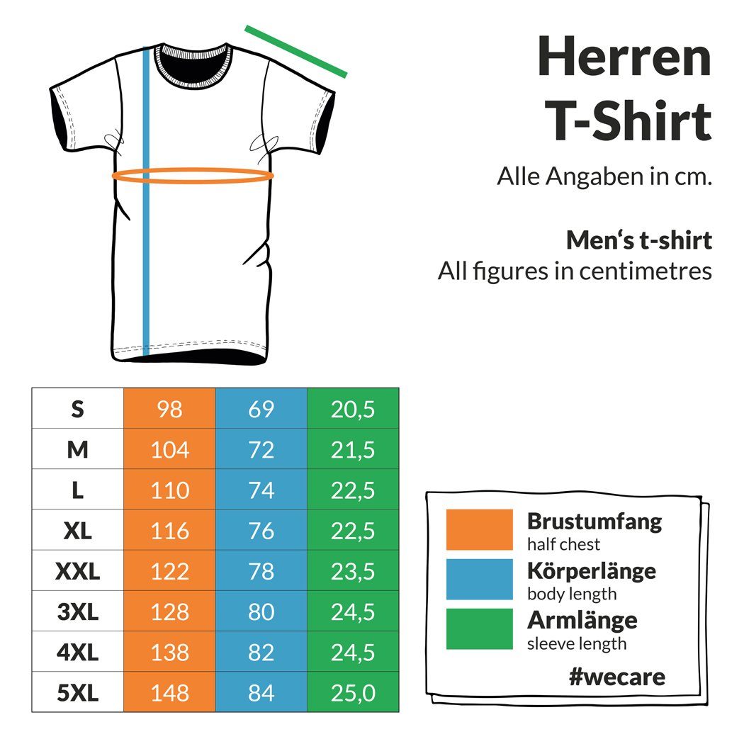 Hohe Print-Shirt karlskopf Farbbrillianz Bedruckt Waschbeständigkeit, Deutschland, Hohe T-Shirt in Erdblau CLASSIC Herren