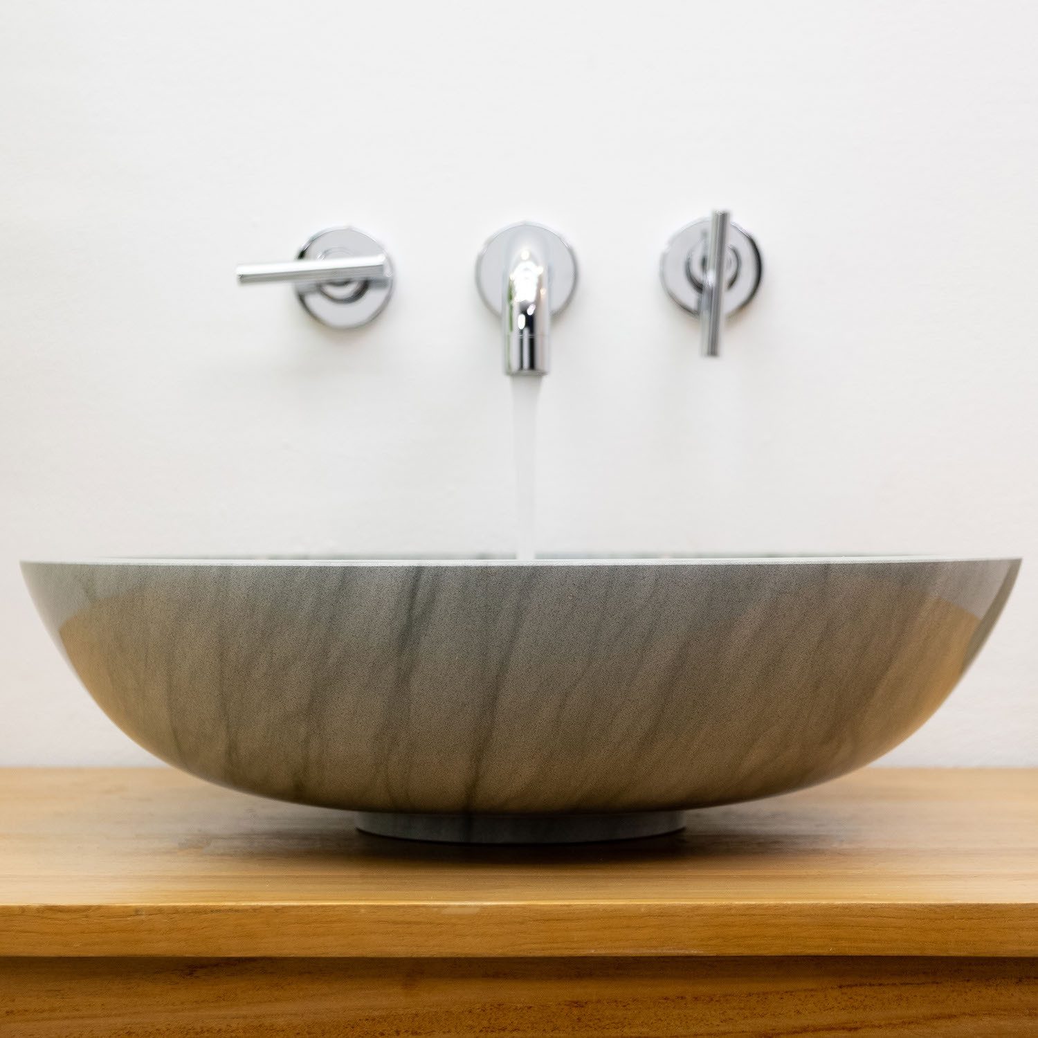 wohnfreuden Aufsatzwaschbecken Sandstein Waschbecken 45 cm rund poliert (Kein Set), 40_40316