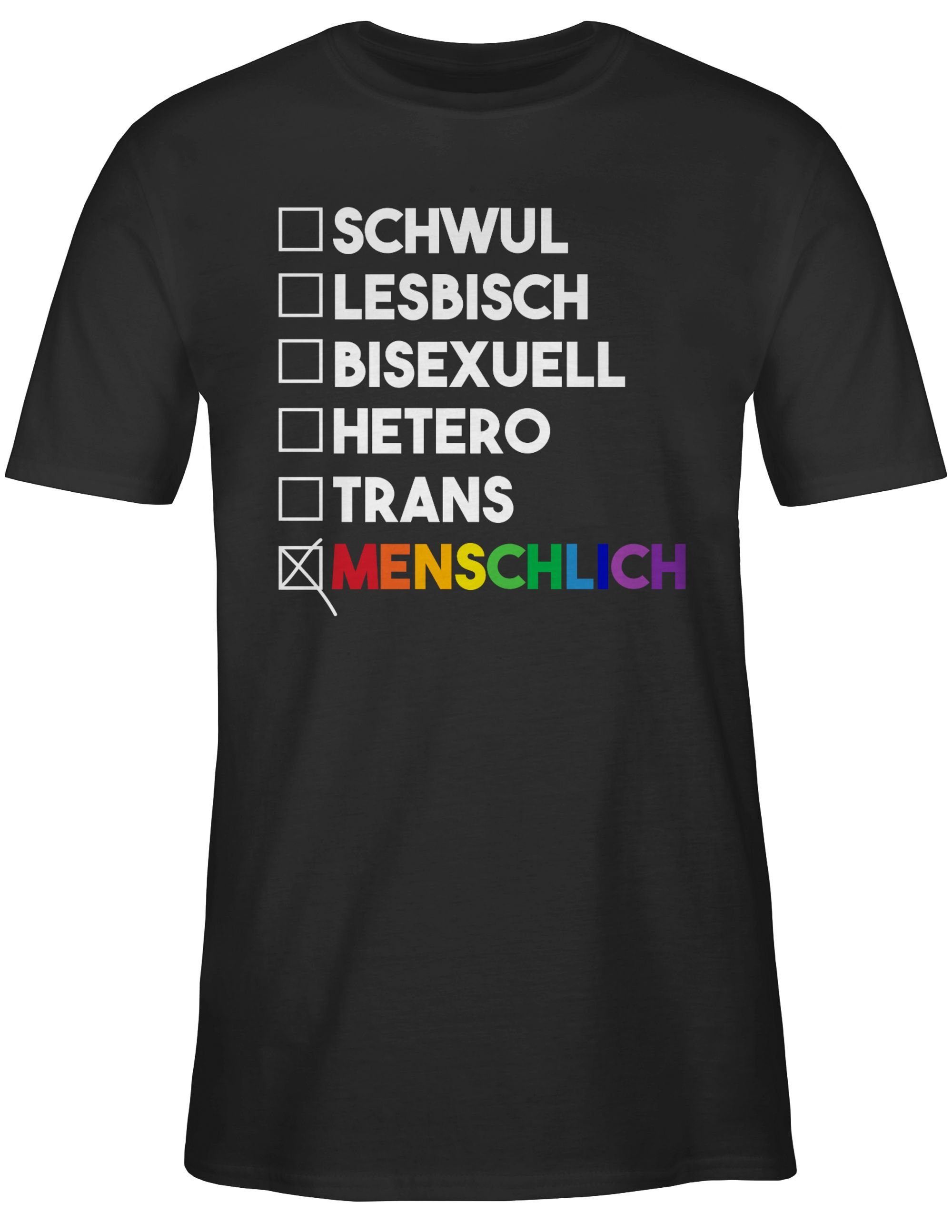 Pride Shirtracer Schwarz Wahl Menschlich Deine weiß Regenbogen T-Shirt - - LGBT - 01 - Kleidung