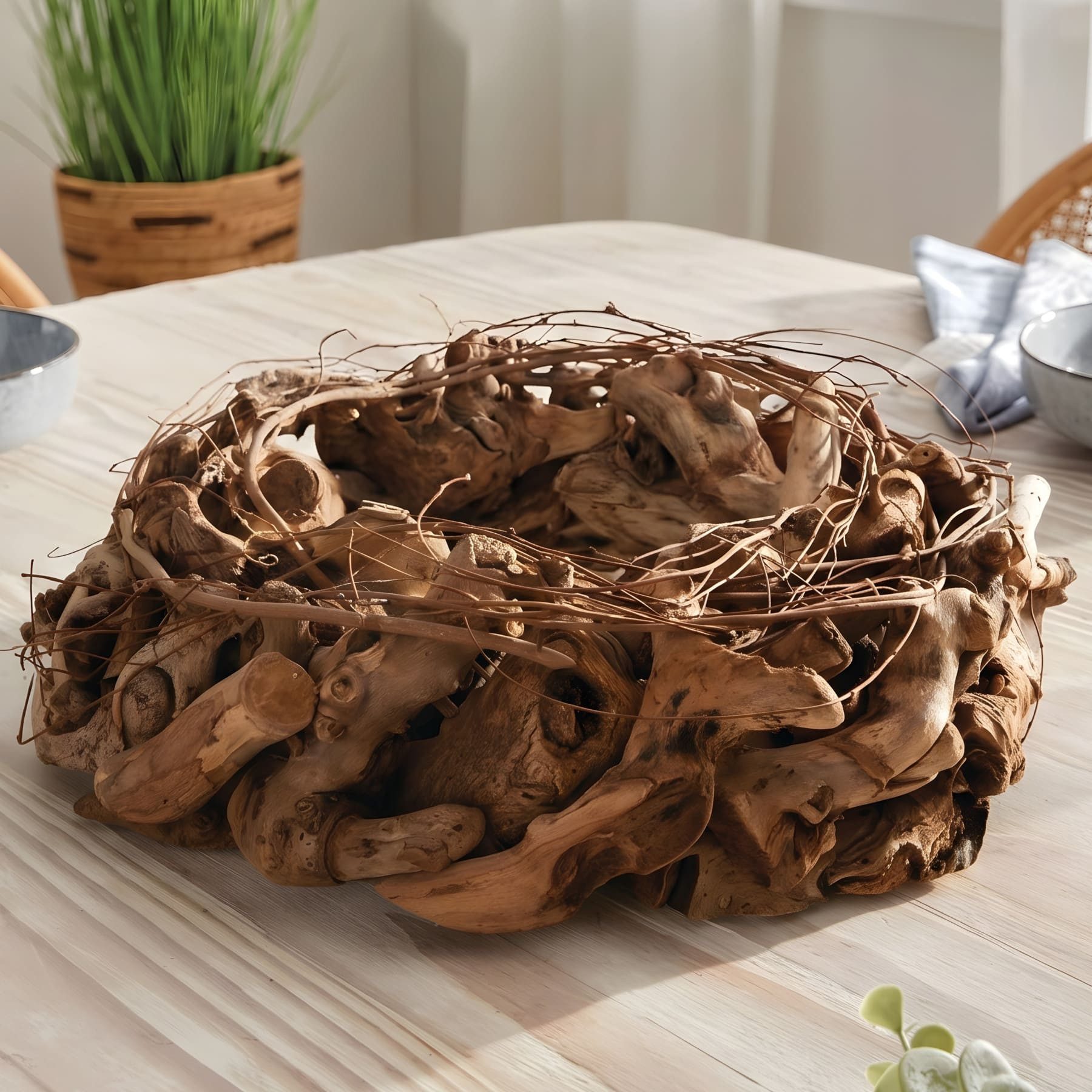 Dekoleidenschaft Dekokranz "Wurzelholz" aus Weide, Tischkranz Ø 35 cm, Kranz, Holzkranz, Türkranz, Wandkranz, Naturkranz – Bild 2 von 5