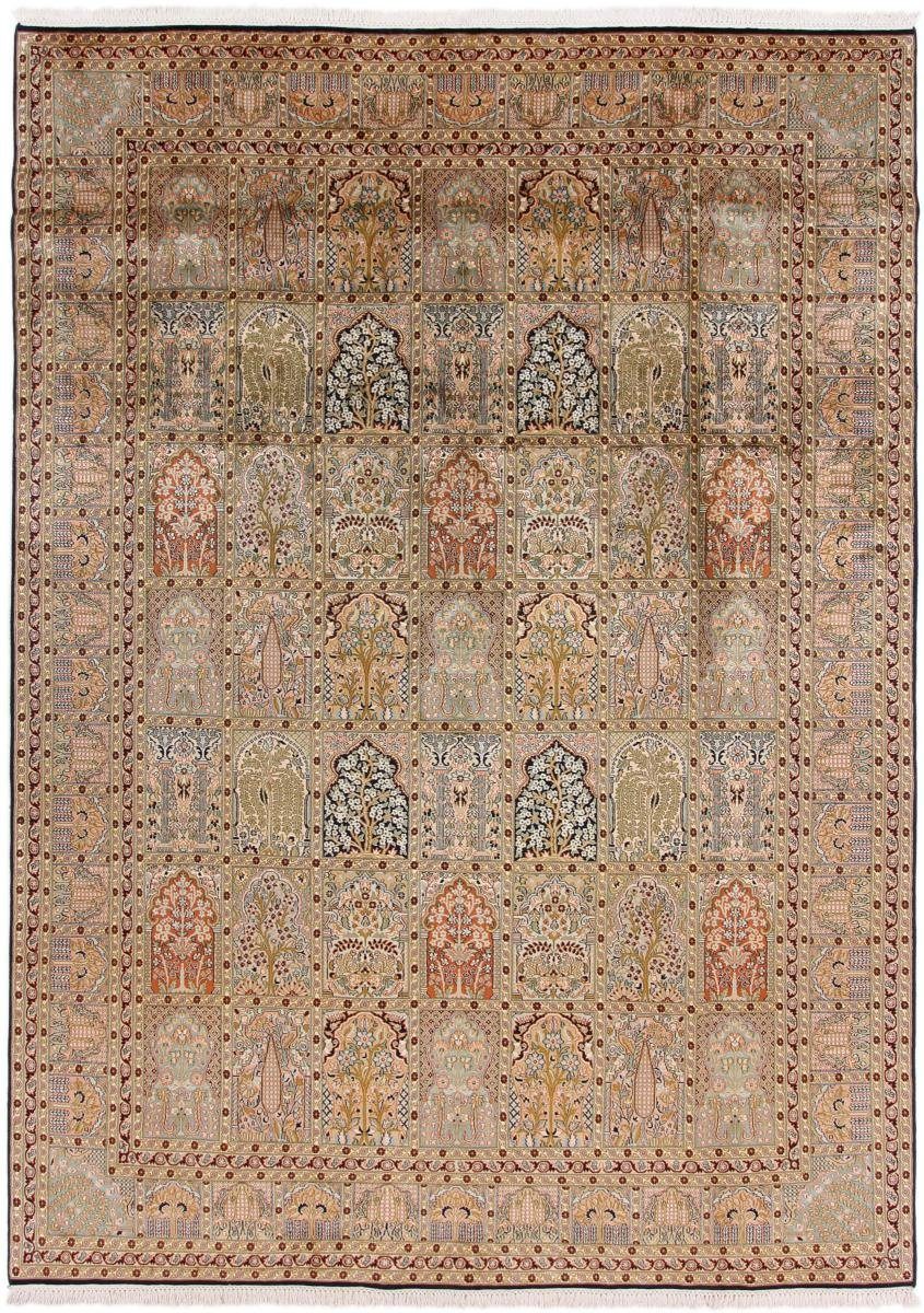 Seidenteppich Kaschmir Seide 244x338 Handgeknüpfter Orientteppich, Nain Trading, rechteckig, Höhe: 4 mm