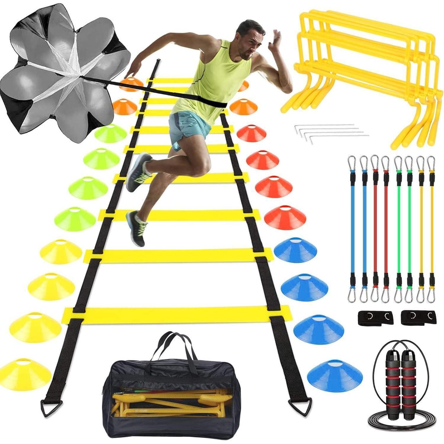 LuxusKollektion Koordinationsleiter Fußball Trainingsset Koordinationsleiter 6m Trainingsleiter 20 Kegel