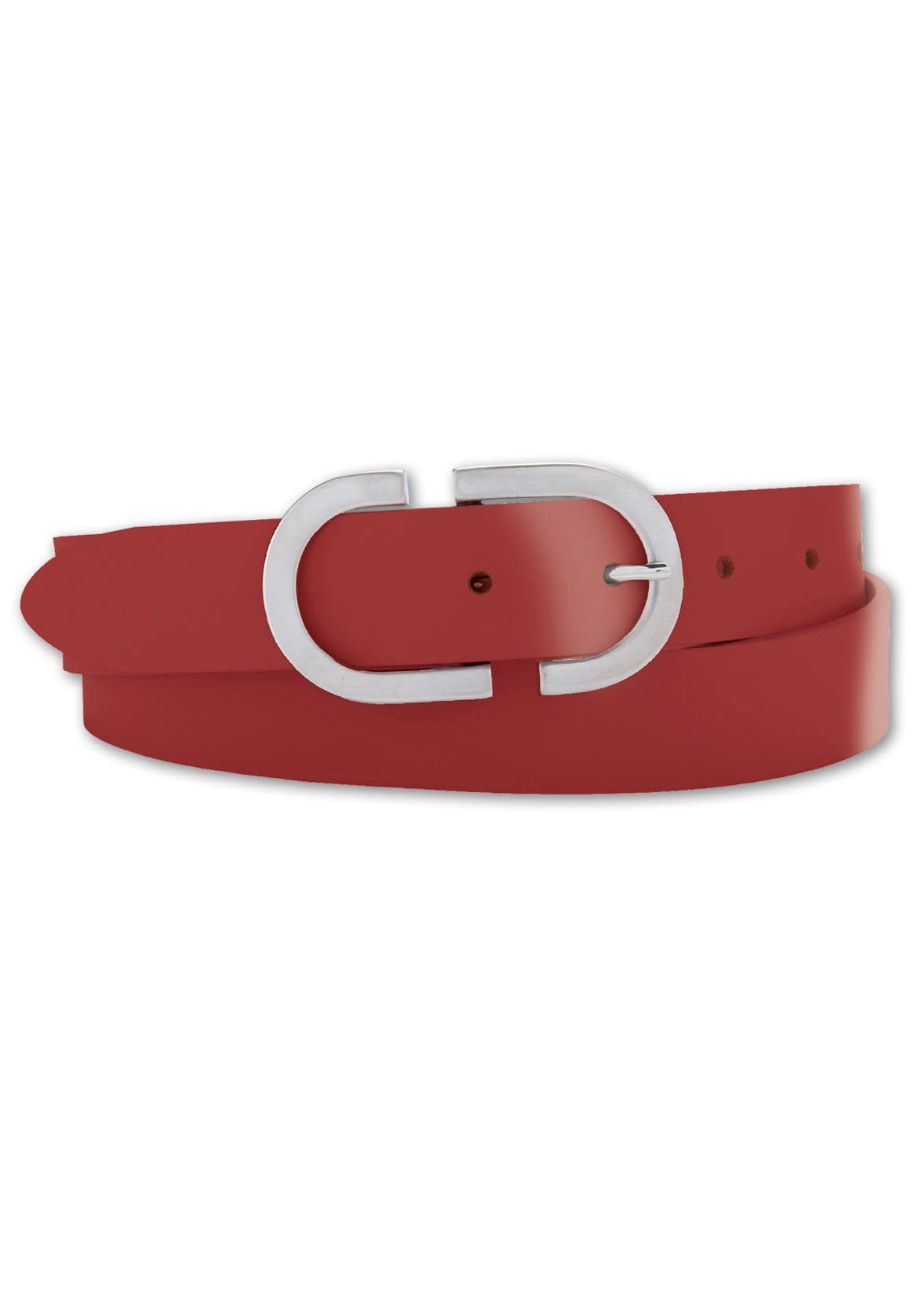 BERND GÖTZ Ledergürtel mit stylischer, kreativer Designschließe rot