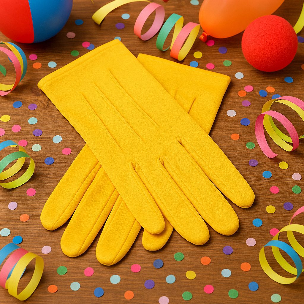 Widmann S.r.l. Fleecehandschuhe Gelbe Handschuhe kurz Kostüm Zubehör für Karneval & Halloween Bunt, auffällig, vielseitig