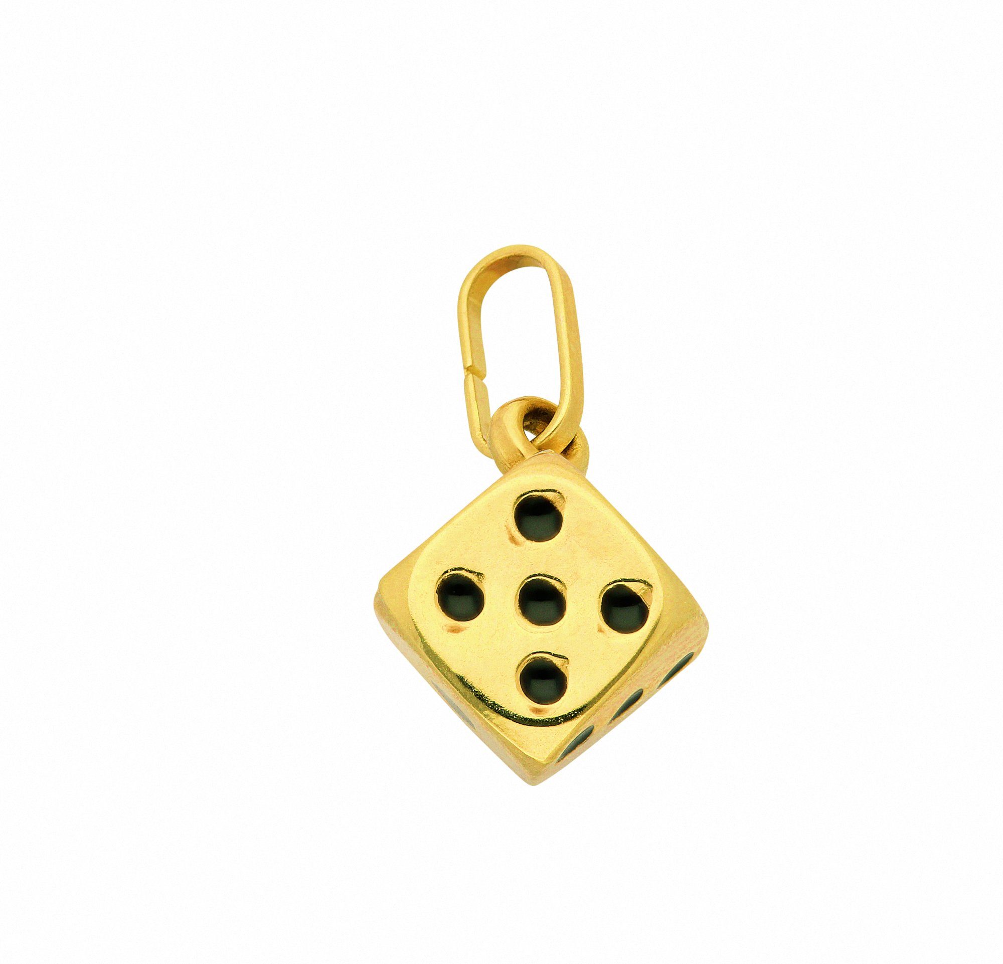 Adelia´s Kettenanhänger Damen 585 Gold Anhänger Würfel, Goldschmuck für Damen