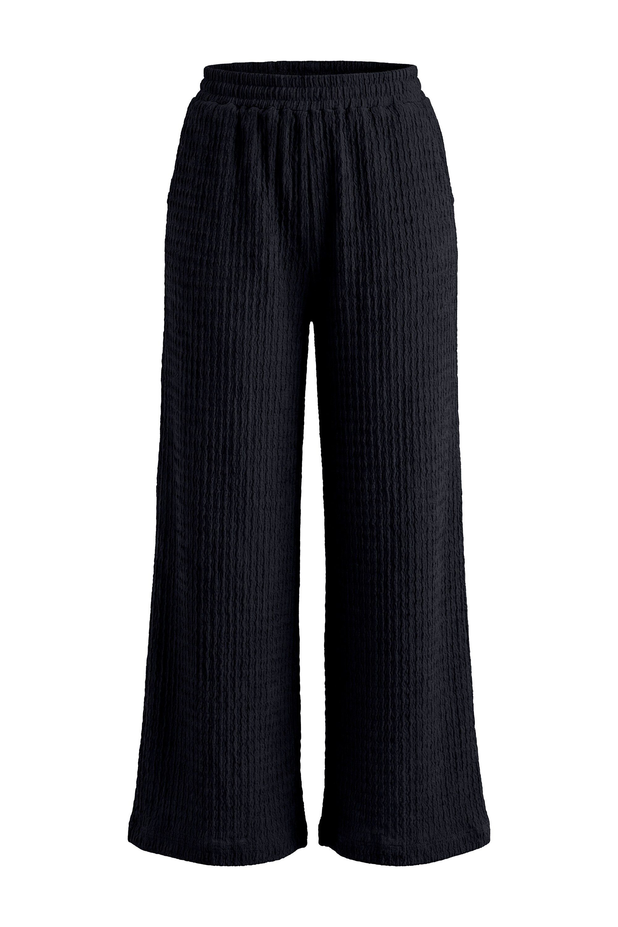 Studio Untold Schlupfhose Hose Wide Legs Waffelstruktur Elastikbund günstig online kaufen