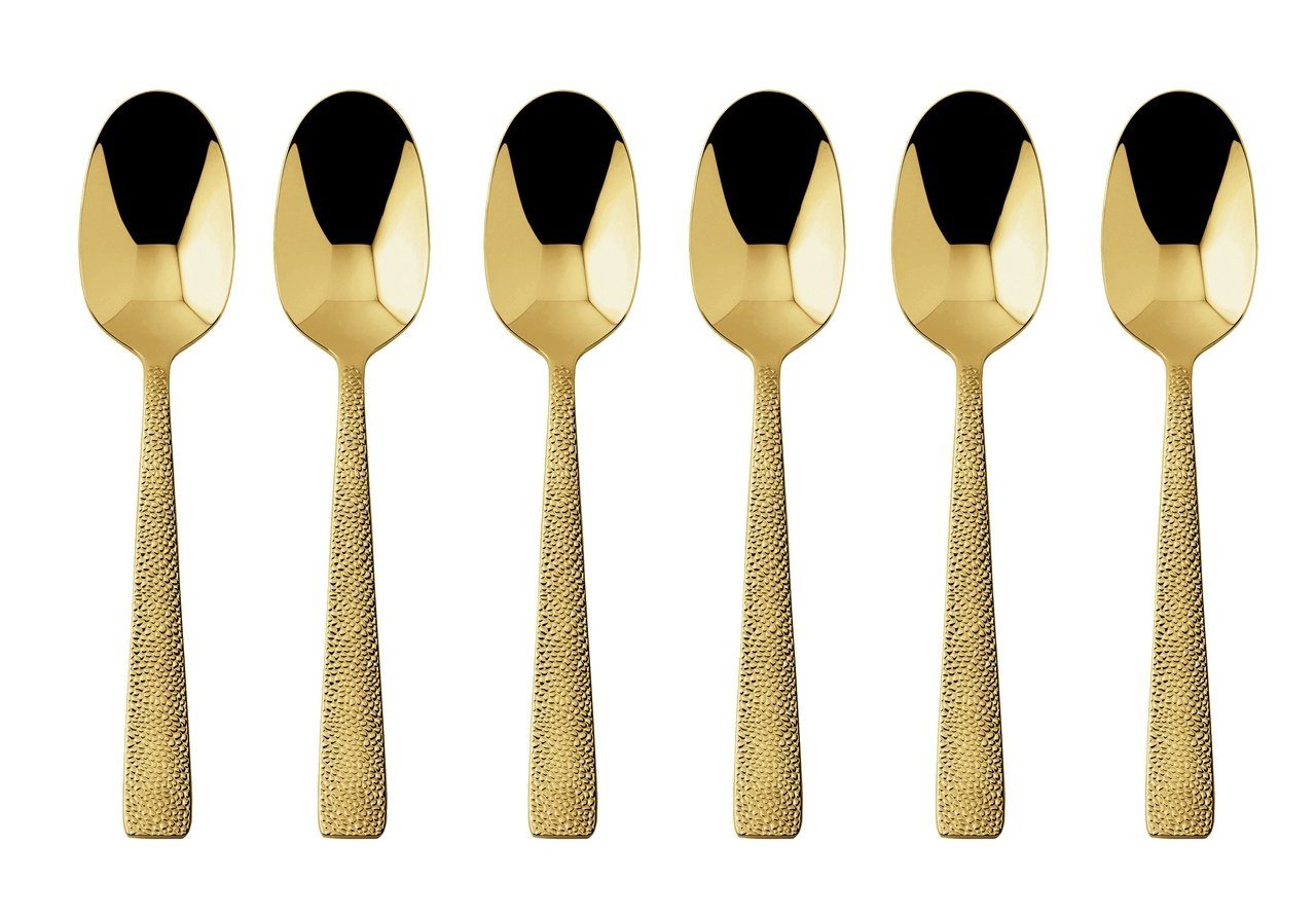 sambonet Besteck-Set Siena Mokkalöffel Set6 Edelstahl/PVD Gold, Edelstahl rostfrei, Besteck-Sets