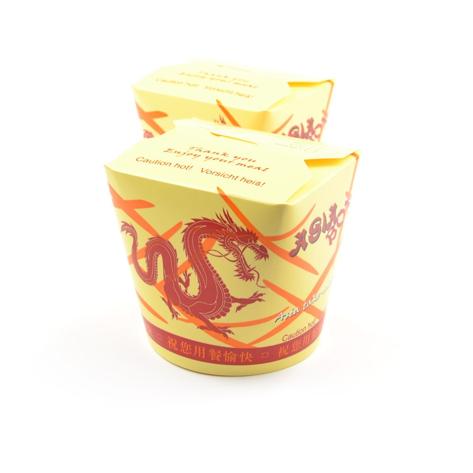 Lunchbox 500 Stück Asiaboxen mit Motiv "Dragon", 750 ml (26 OZ) Dönerboxen, Faltbox Pomdöner Kebab Take Away Box Foodboxen Döner To Go Snackbox