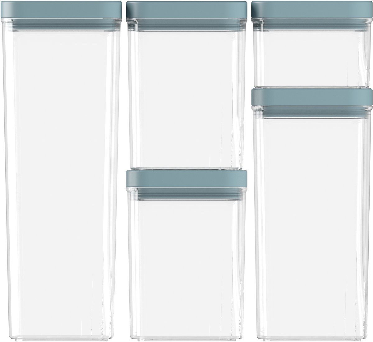 Curver Aufbewahrungsbox Kara Voorraadbussen Set 0,5L + 2x1,2L + 1,8L + 2,4L Turquoise (Set, 2 St., Set), türkisfarbig