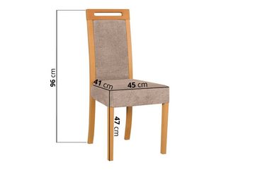 MOEBLO Stuhl TORMO 5 (Esszimmerstuhl Polsterstühle, Holzstühle, Esszimmerstühle, Massivholz), (BxHxT): 45x96x41cm