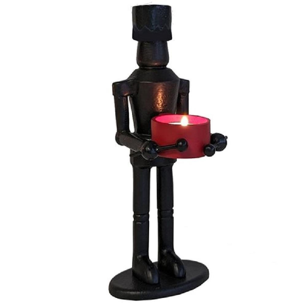 Lambert Windlicht Kerzenleuchter Taiko Nussknacker Schwarz Rot (21cm)