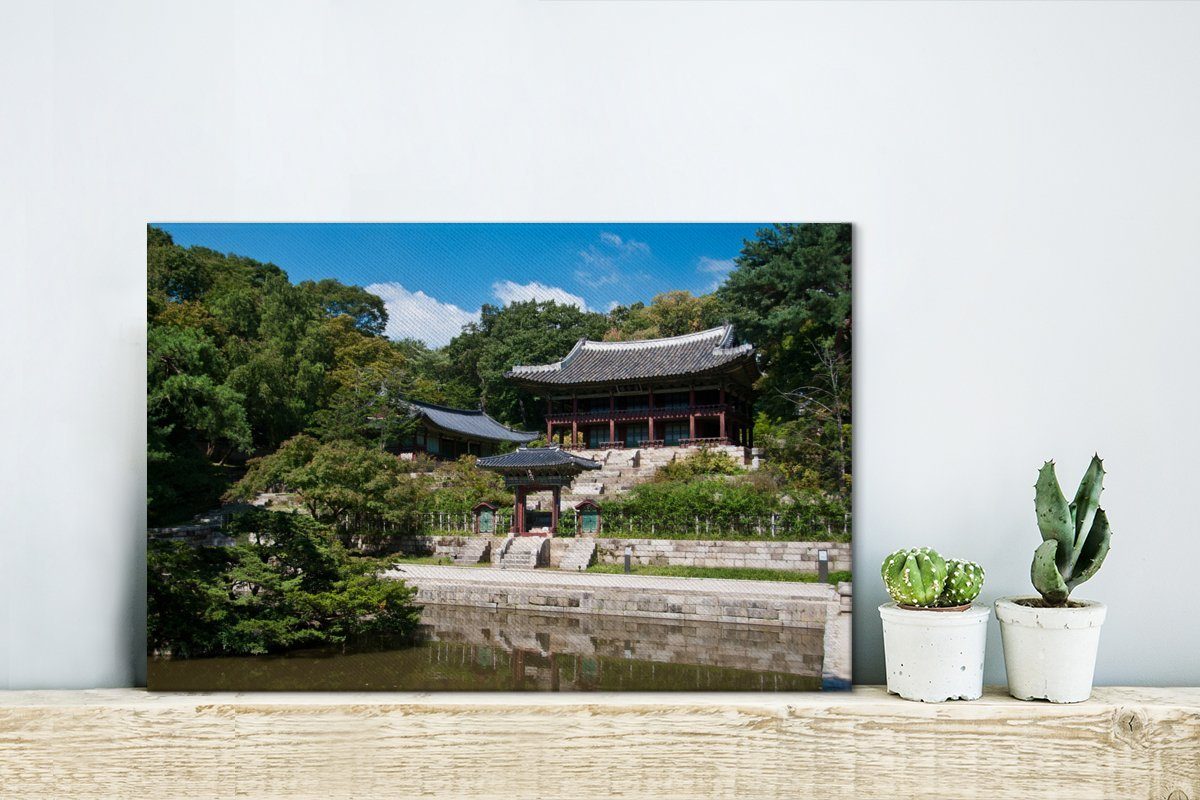 30x20 Leinwandbild Südkorea, cm Aufhängefertig, (1 Pavillon Wandbild in im Wanddeko, von Garten St), Leinwandbilder, OneMillionCanvasses® Changdeokgung