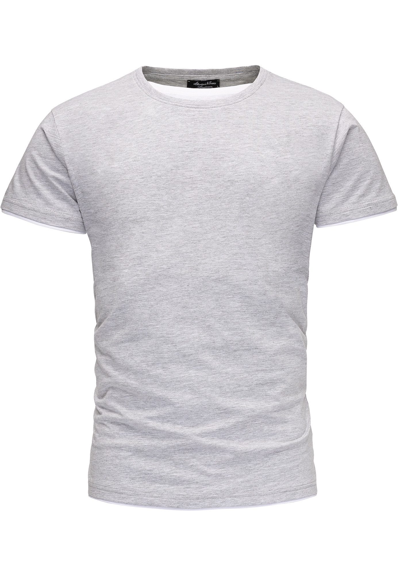 Amaci&Sons T-Shirt LAKEWOOD Herren Slim-Fit Basic günstig online kaufen