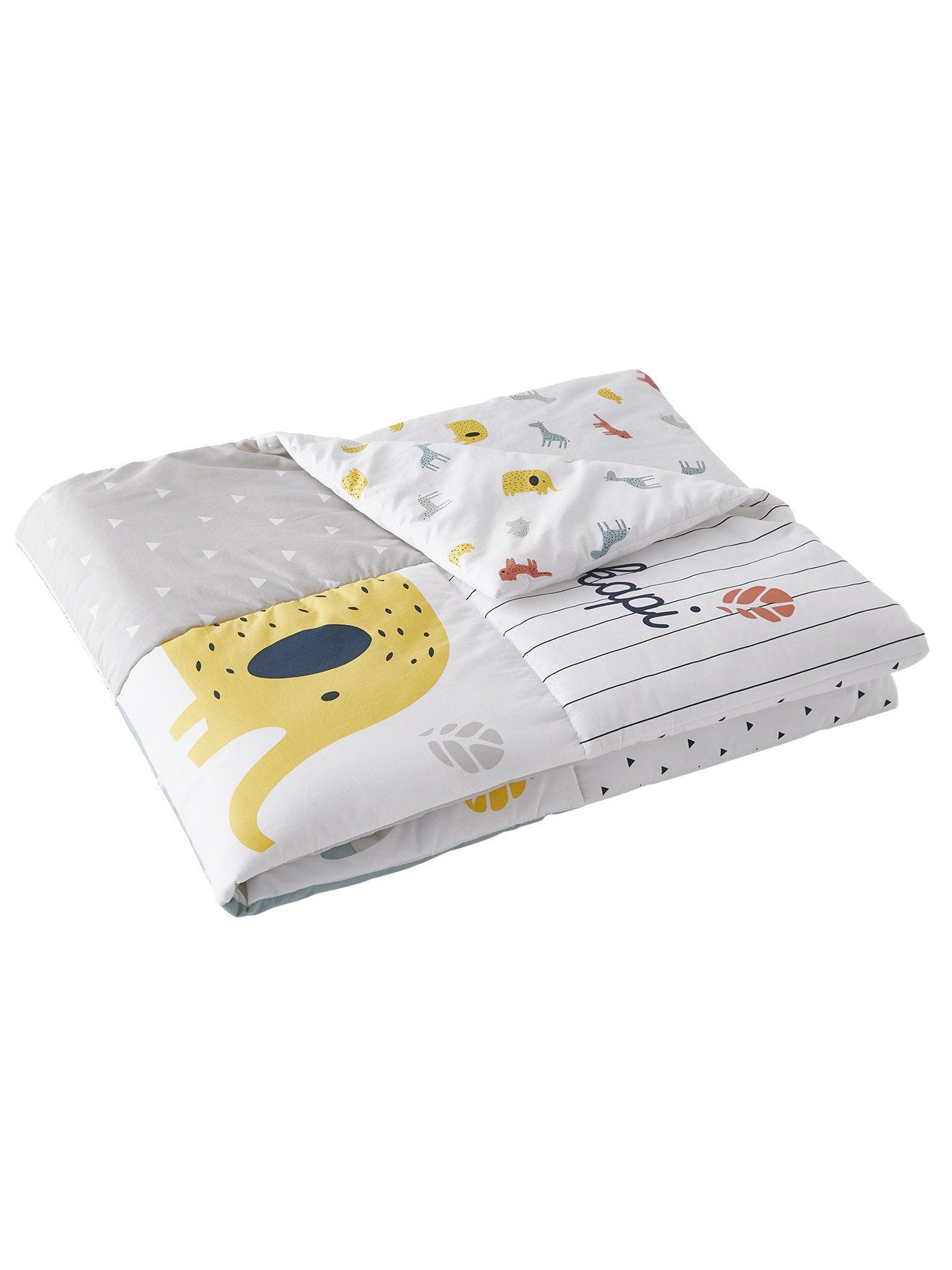 Babydecke Baby Spieldecke JUNGLE BABY, Patchwork-Design, vertbaudet