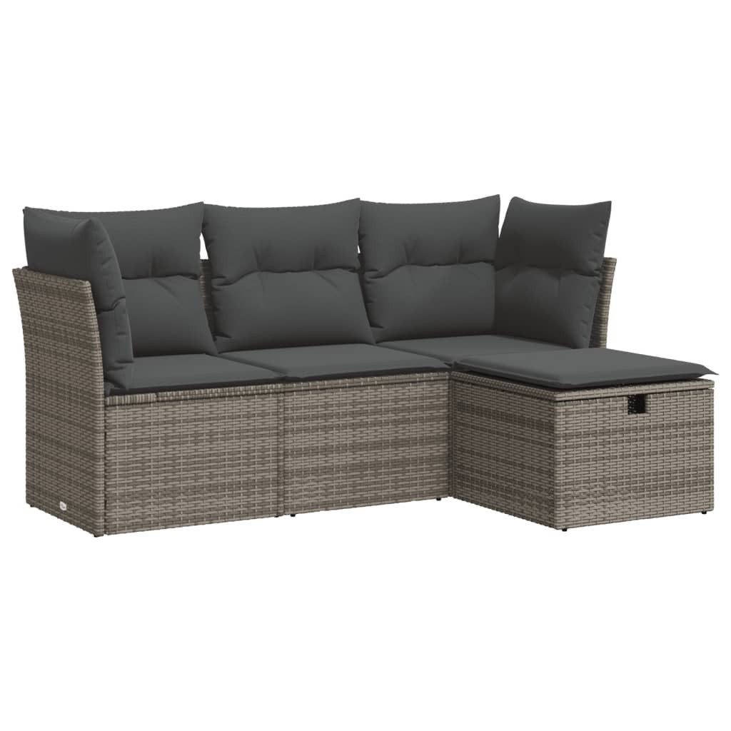 vidaXL Gartenlounge-Set 4-tlg. Garten-Sofagarnitur mit Kissen günstig online kaufen