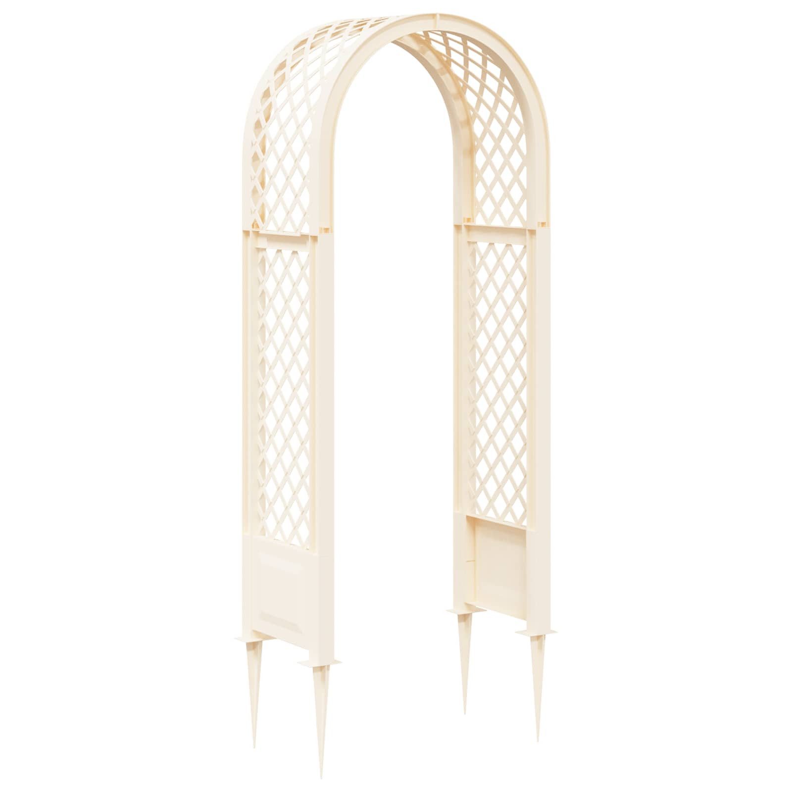 vidaXL Mülltonnenbox Rosenbogen mit Spitzen Weiß 97 x 43 x 218 cm PP (1 St)