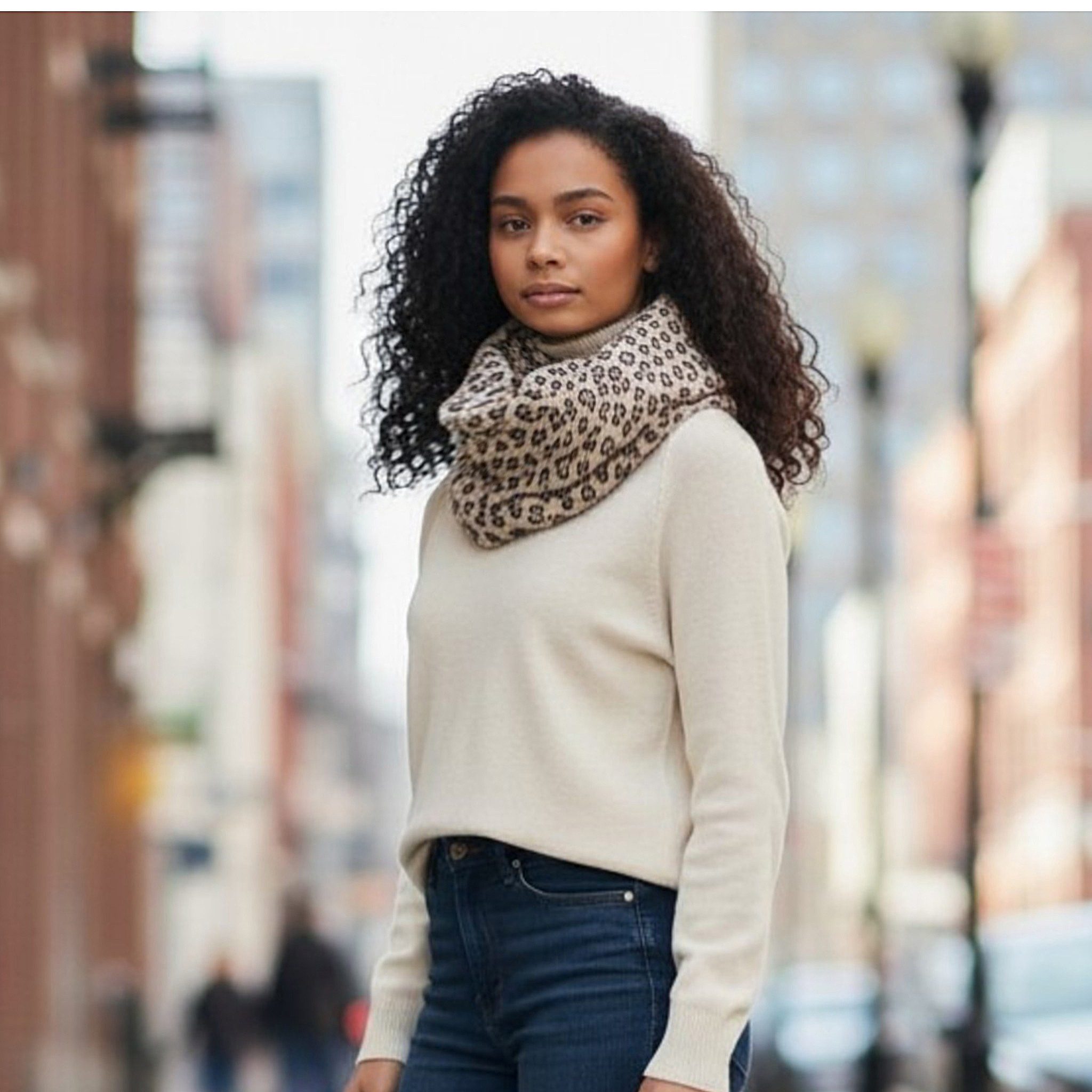 Britta Meier Loop Loop-Schal Rippjersey Leo Marke Britta Meier, Leoparden-Muster