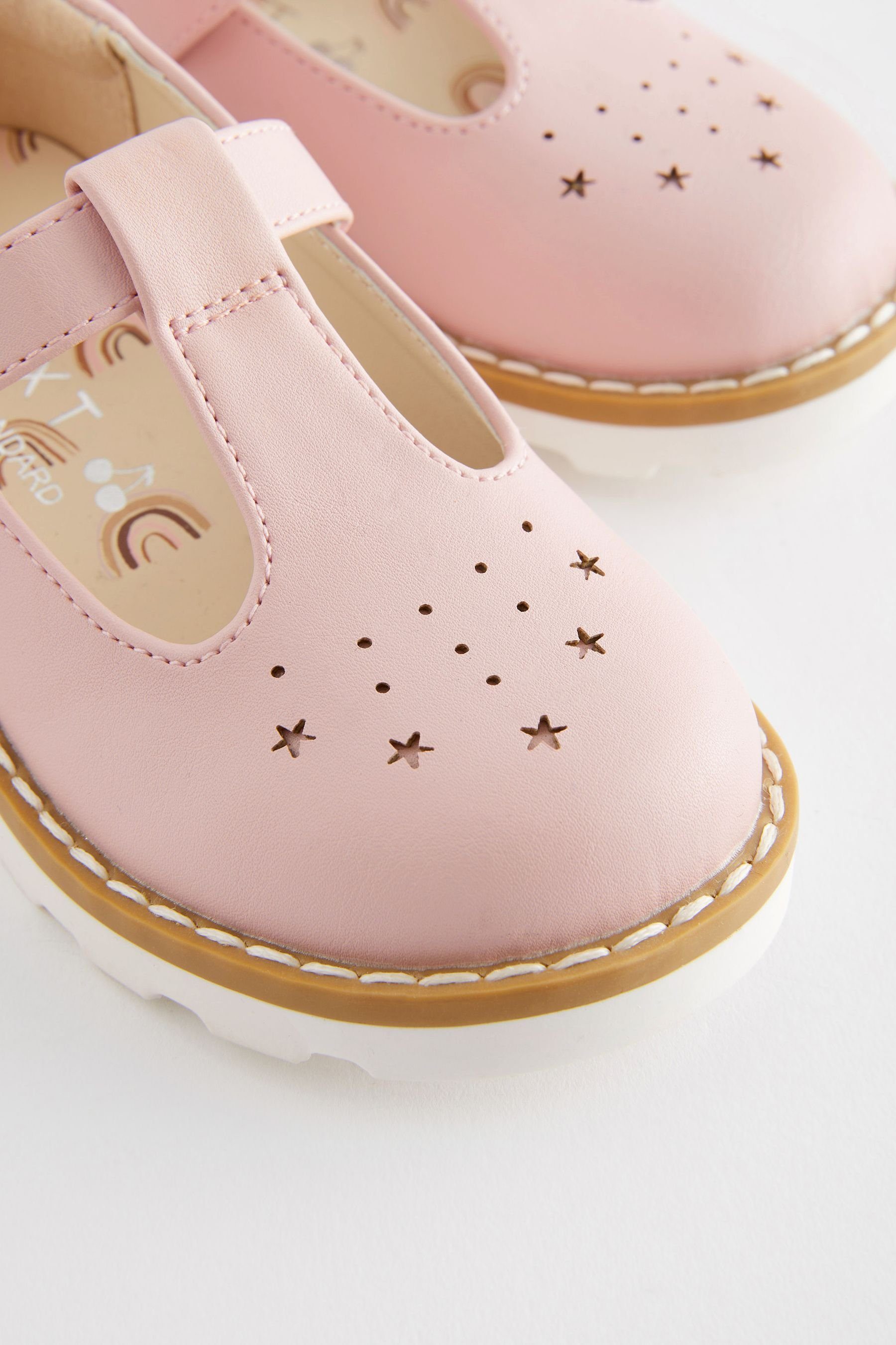 T-Steg T-Strap-Sandale (1-tlg) mit Pink Next Schuhe