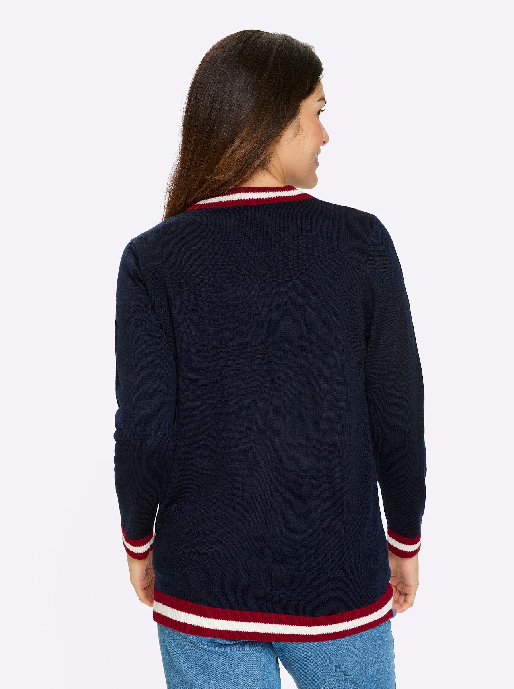 Sieh an! Strickjacke Strickjacke Langarm Jersey
