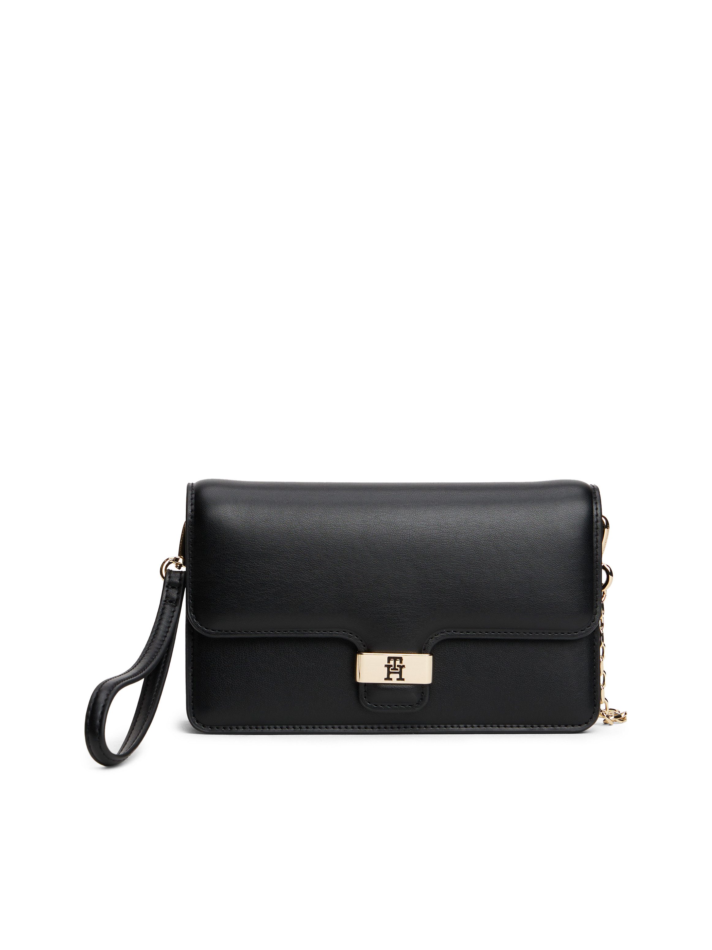 Tommy Hilfiger Clutch TH HERITAGE CLUTCH, Minibag, Abendtasche, Umhängetasche mit goldfarbener Umhängkette