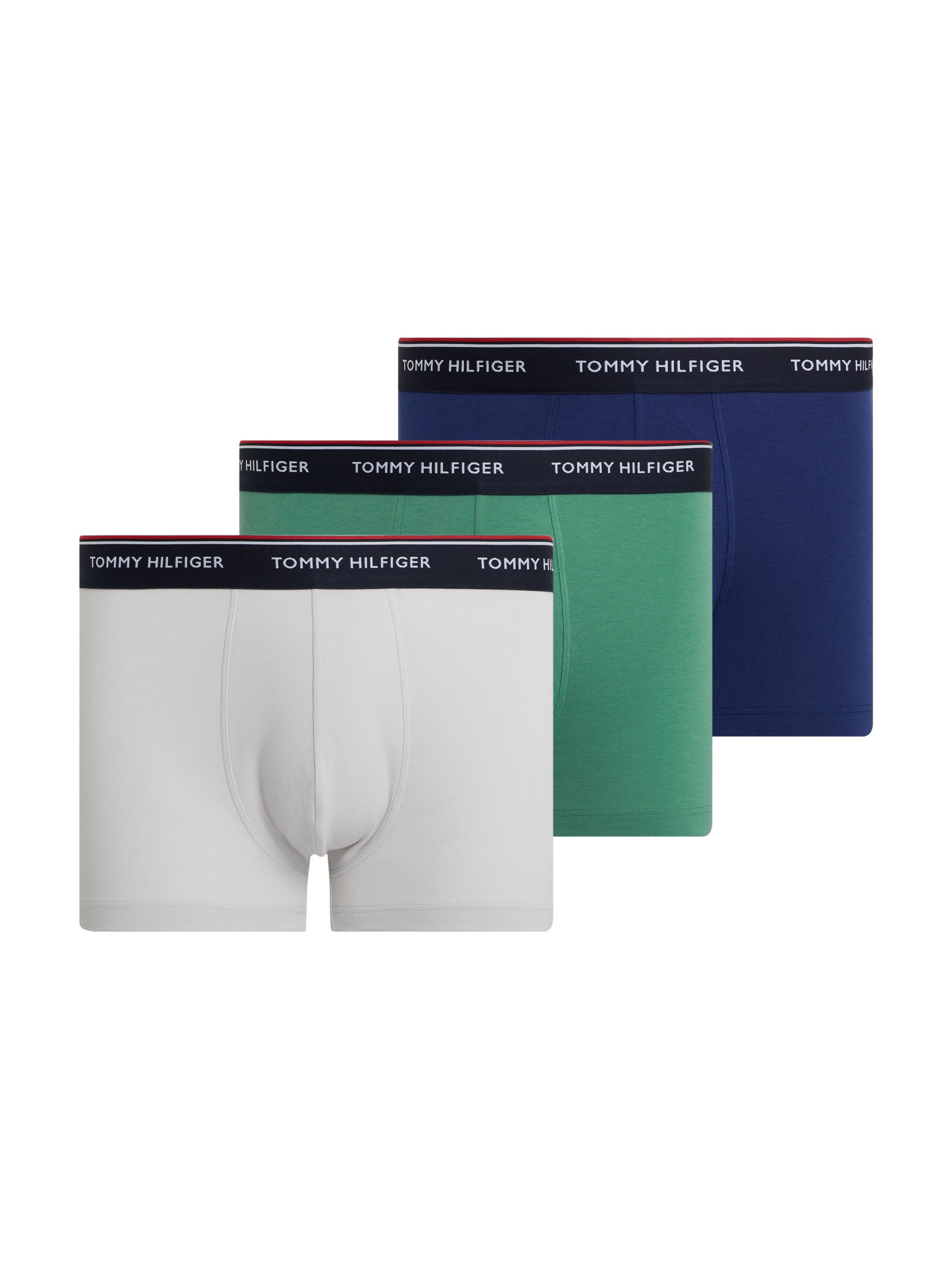 Tommy Hilfiger Underwear Trunk 3P TRUNK (Packung, 3-St., 3er-Pack) mit Logo-Elastikbund Blue Ink/Central Green/Light Cast