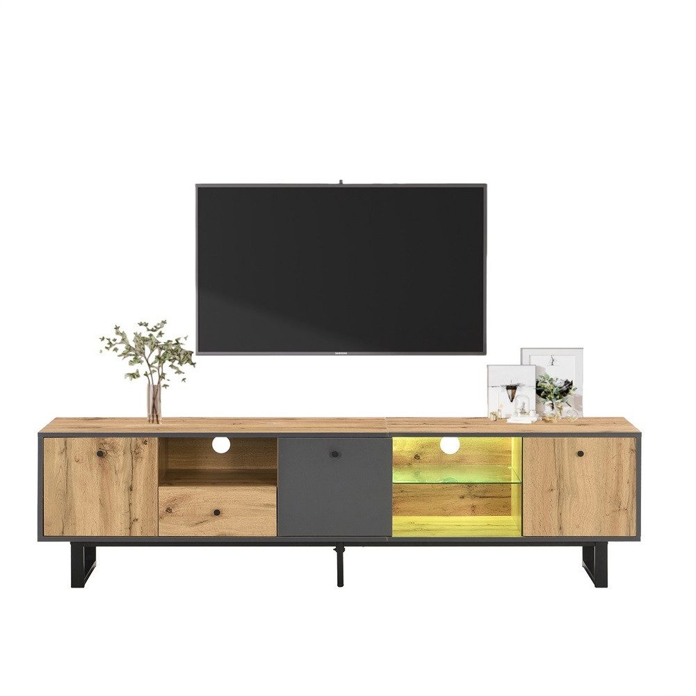 Lowboard TV-Schrank mit LED-Lichteffekt,TV-Board, Fernsehtisch