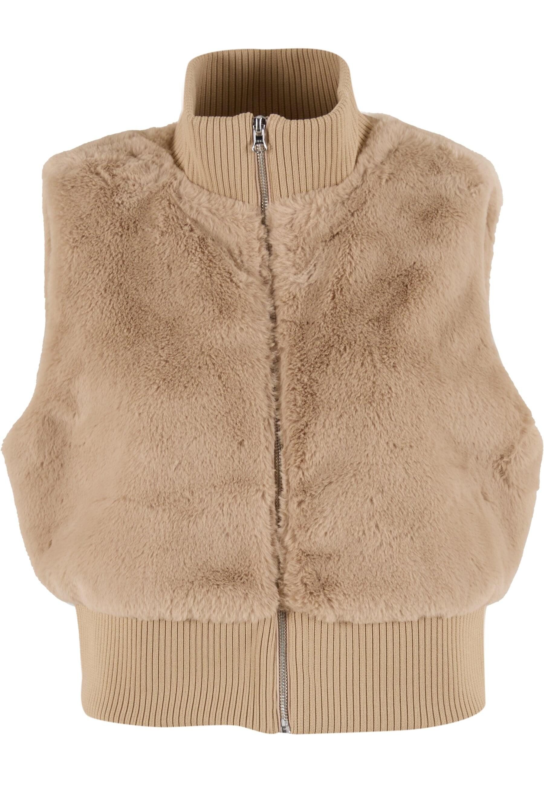 URBAN CLASSICS Steppweste Urban Classics Ladies Cropped Faux Fur Vest günstig online kaufen