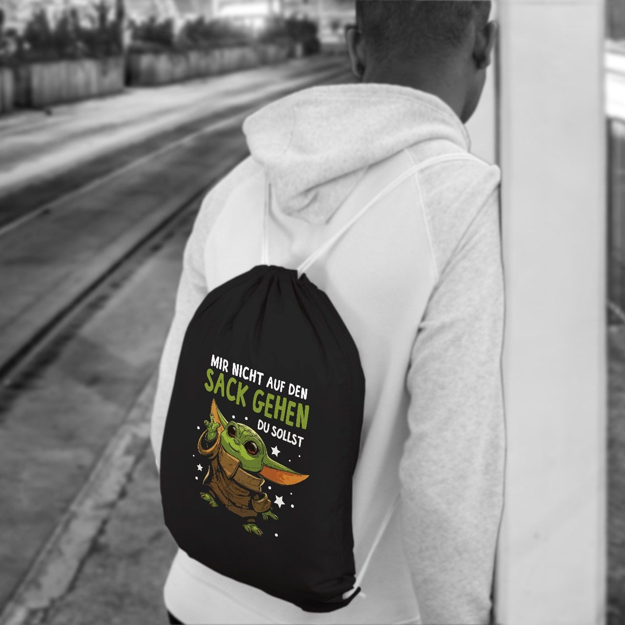 MoonWorks Turnbeutel Turnbeutel Spruch lustig Baby Mir nicht auf den Sack gehen du sollst