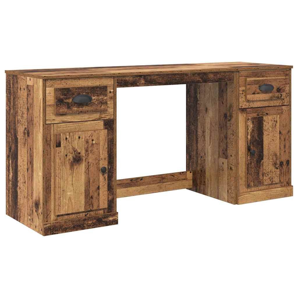 vidaXL Schreibtisch Schreibtisch mit Schrank mit Tür Altholz 154,5 x 50 x 75 cm (1-St)