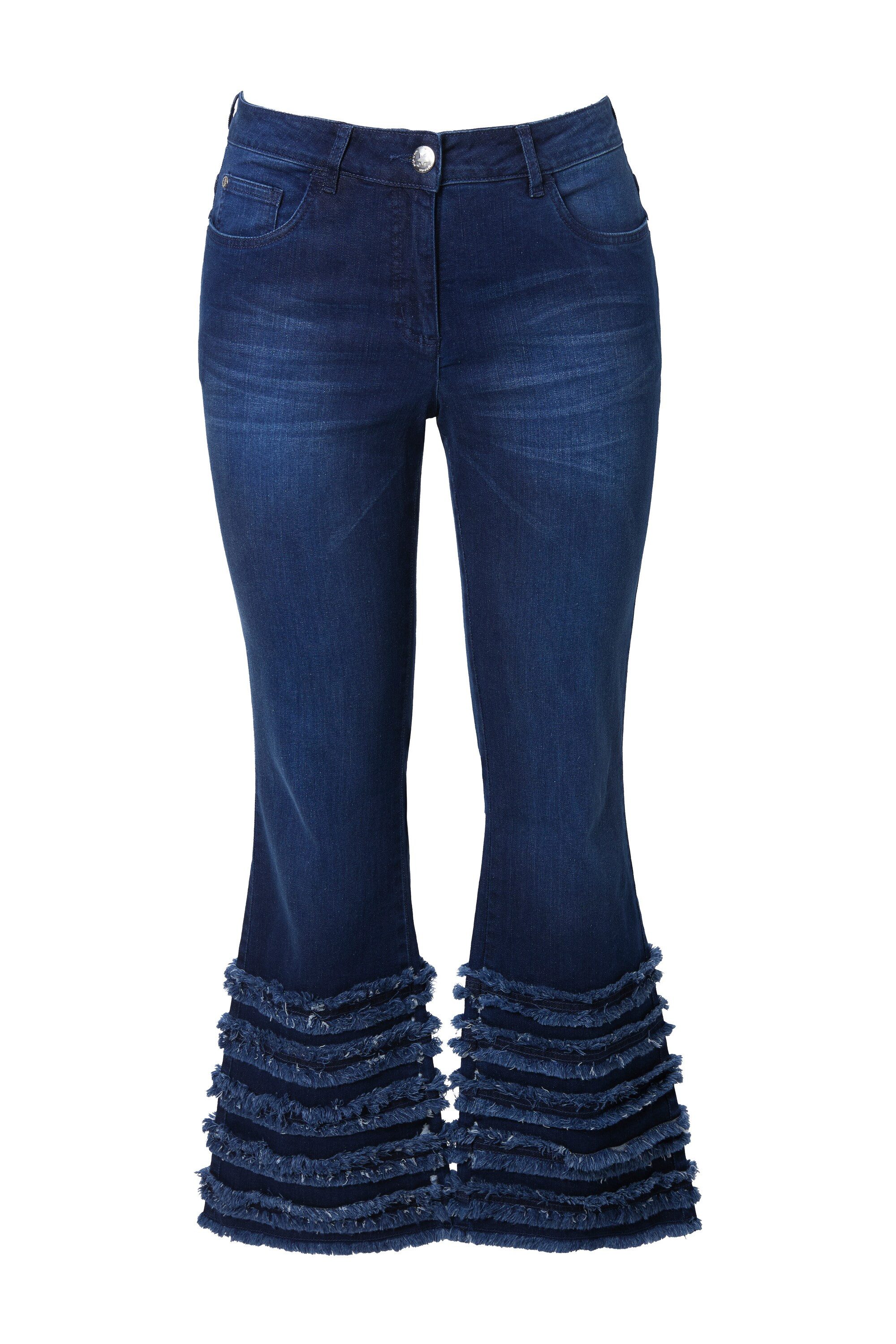 Angel of Style Regular-fit-Jeans Bootcut-Jeans Lea Fransenkanten-Saum 5-Poc günstig online kaufen