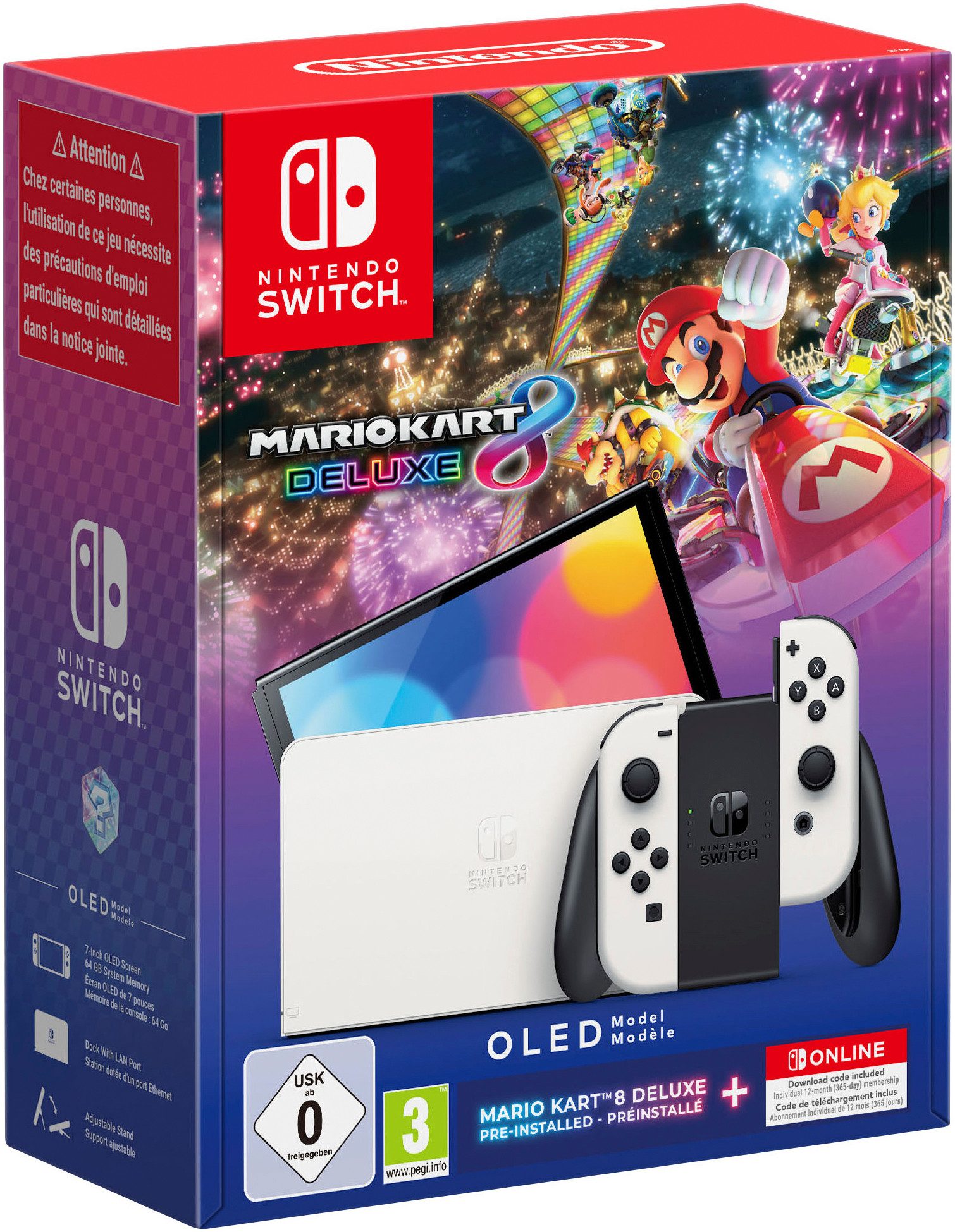 Nintendo Switch Switch OLED + Mario Kart 8 Deluxe + 12-monatige Einzelmitgliedschaft, + 12 Monate Nintendo Switch Online