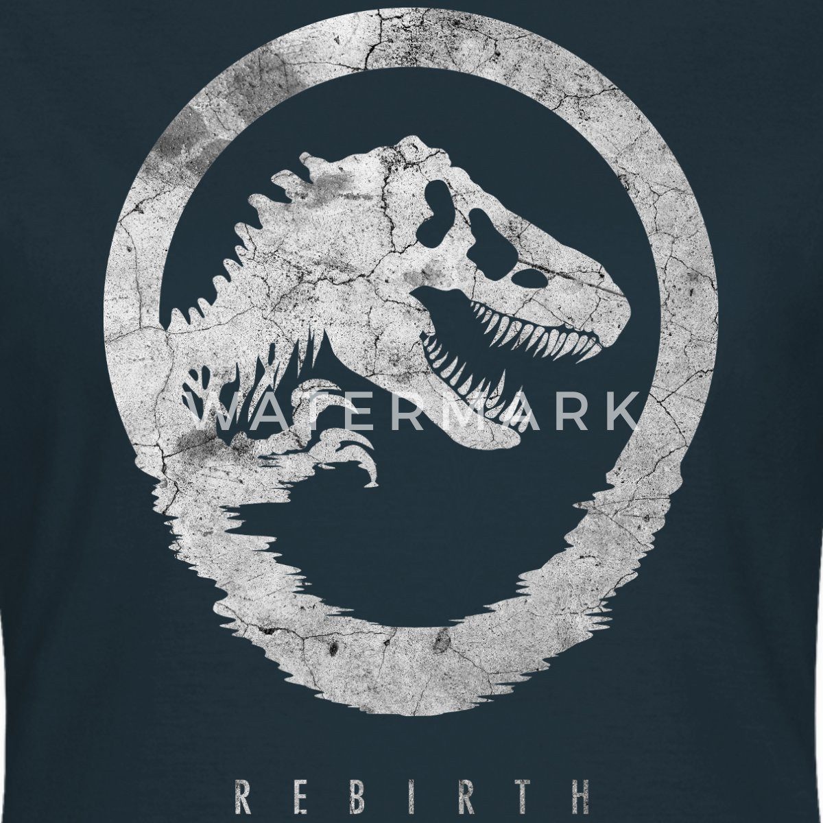 Spreadshirt T-Shirt Jurassic World Rebirth Logo Mit T-Rex Im Steinlook Frauen T-Shirt (1-tlg) Slim Fit, fällt klein aus