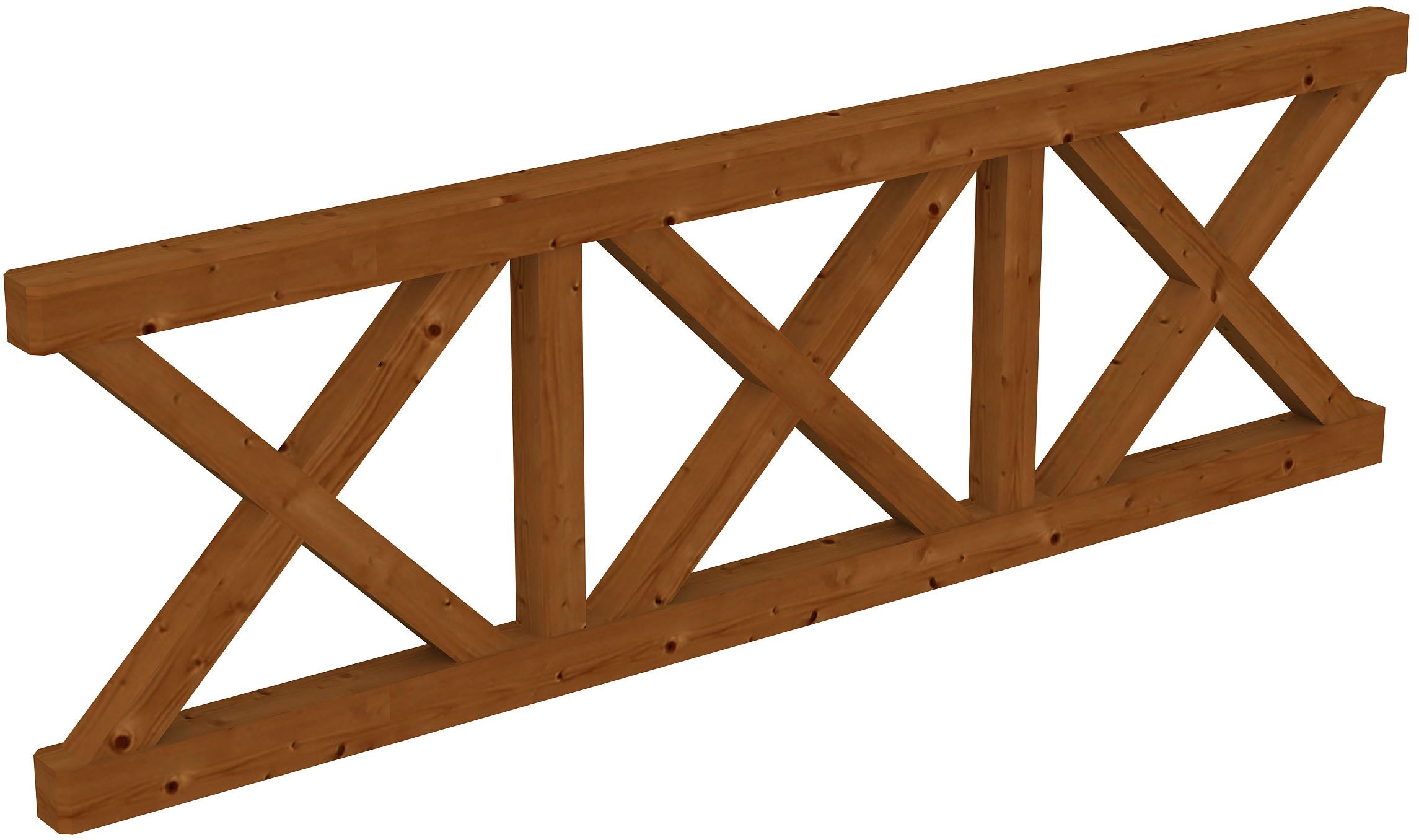 Skanholz Brüstungsgeländer Andreaskreuz, 270 cm Länge, 84 cm Höhe, für die Front