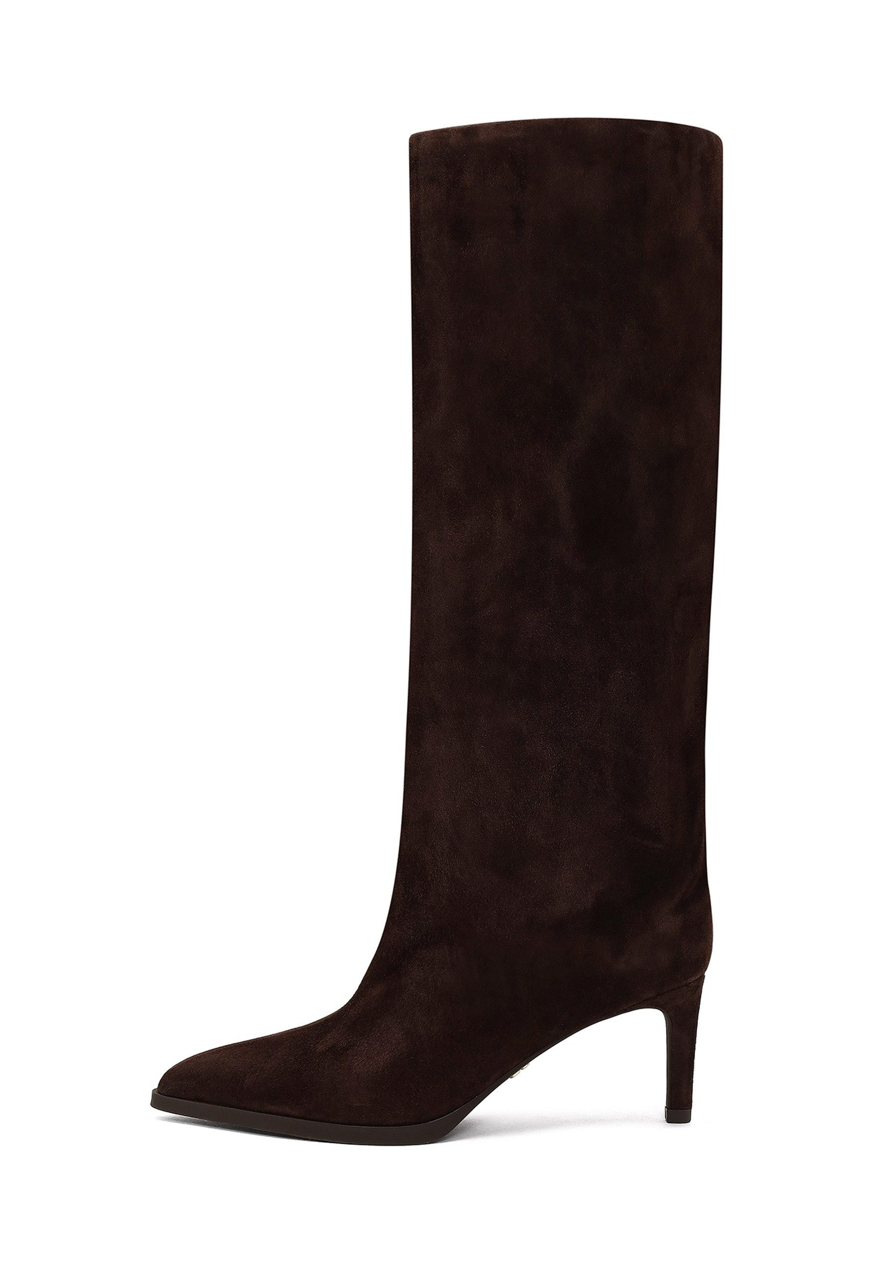 Derimod Leder-Stiletto-Kniehochstiefel Bootsschuh
