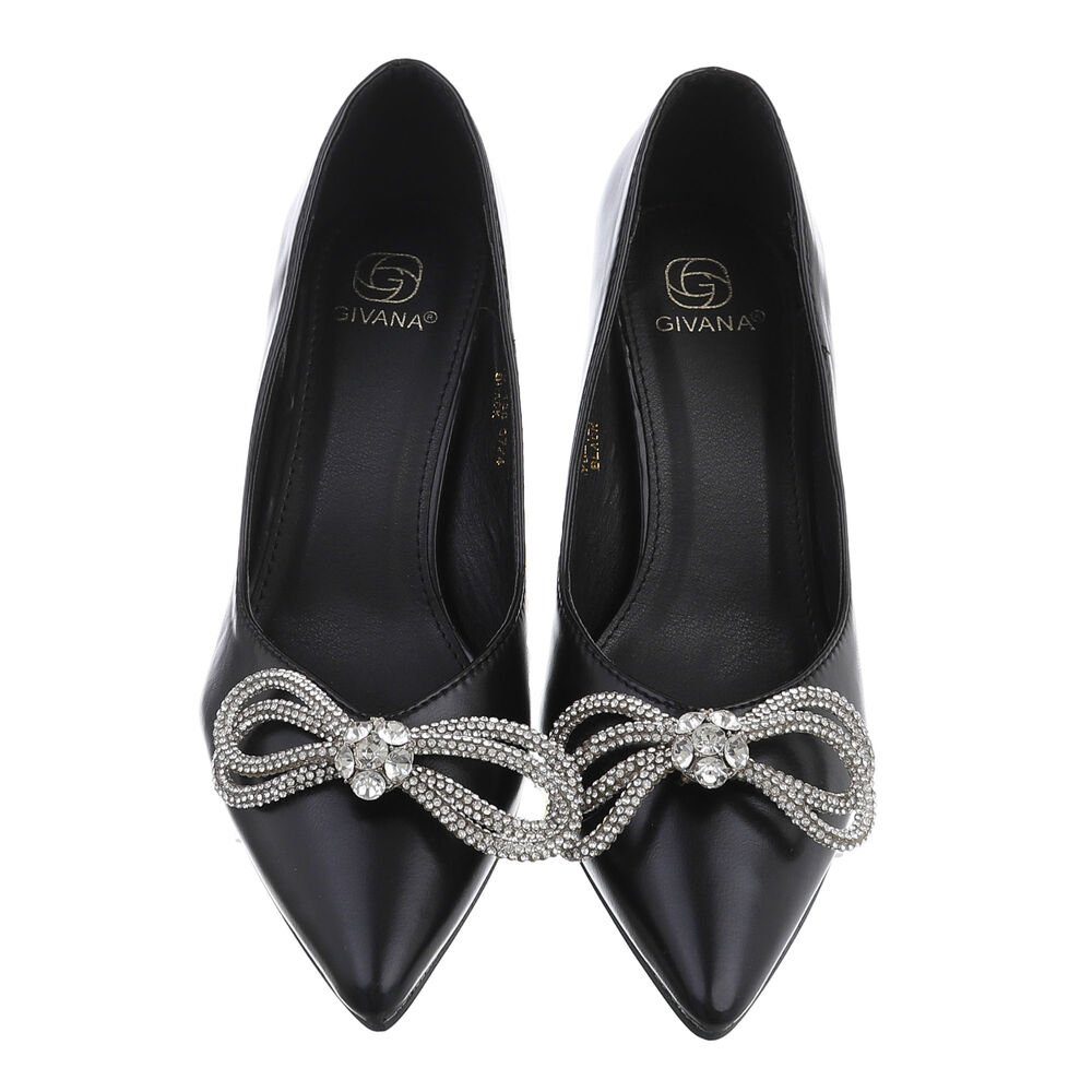 Ital-Design Damen Abendschuhe Elegant High-Heel-Pumps Pfennig-/Stilettoabsatz High Heel Pumps in Schwarz