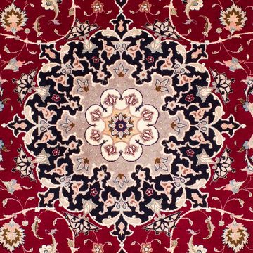 Orientteppich Perser - Täbriz - Royal - 236 x 178 cm - dunkelrot, morgenland, rechteckig, Höhe: 7 mm, Wohnzimmer, Handgeknüpft, Einzelstück mit Zertifikat