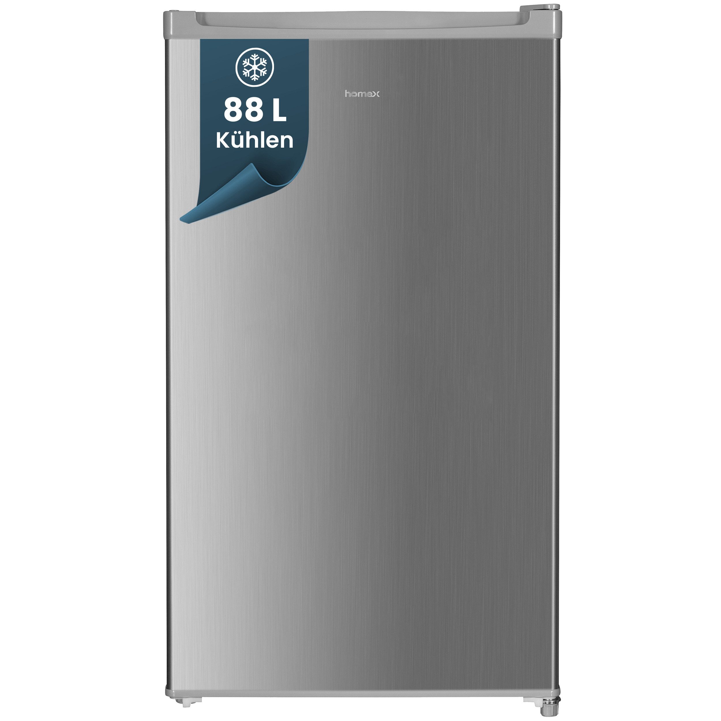 homeX Kühlschrank CS1016-S, 85 cm hoch, 47.5 cm breit, 88 Liter, Tischkühlschrank ohne Gefrierfach, klein, freistehend, leise