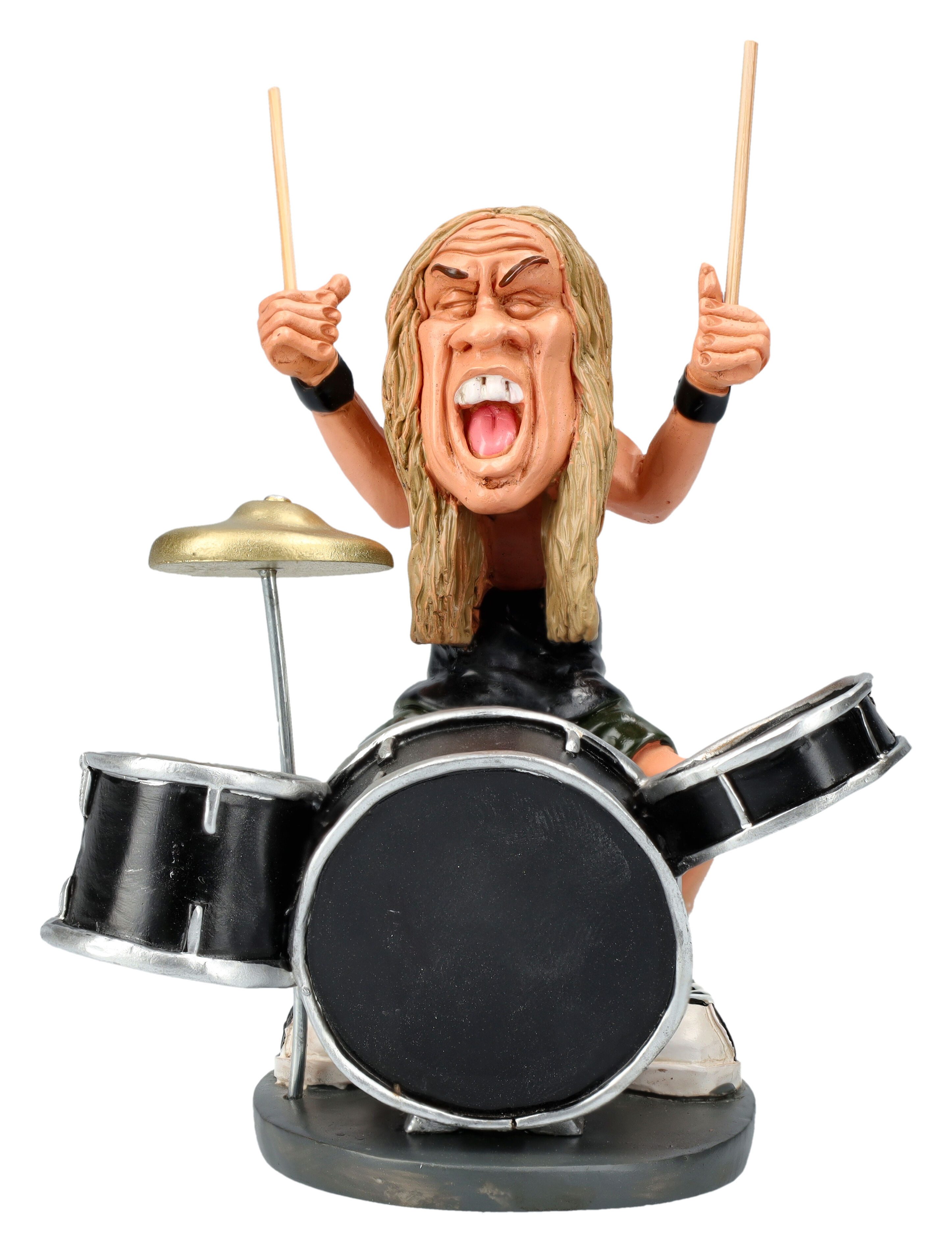 Dekofigur Lustige Rockstar Figur - Drummer Nicko - Dekofigur Schlagzeuger Deko