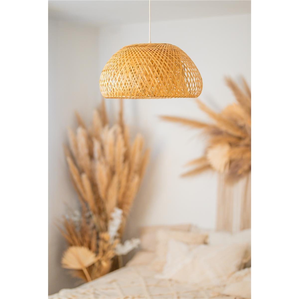 BOURGH Lampenschirm GROSSETO Hängeleuchte / Bambus Lampe Ø35cm - Pendelleuchte, ohne Fassung – Bild 5 von 5