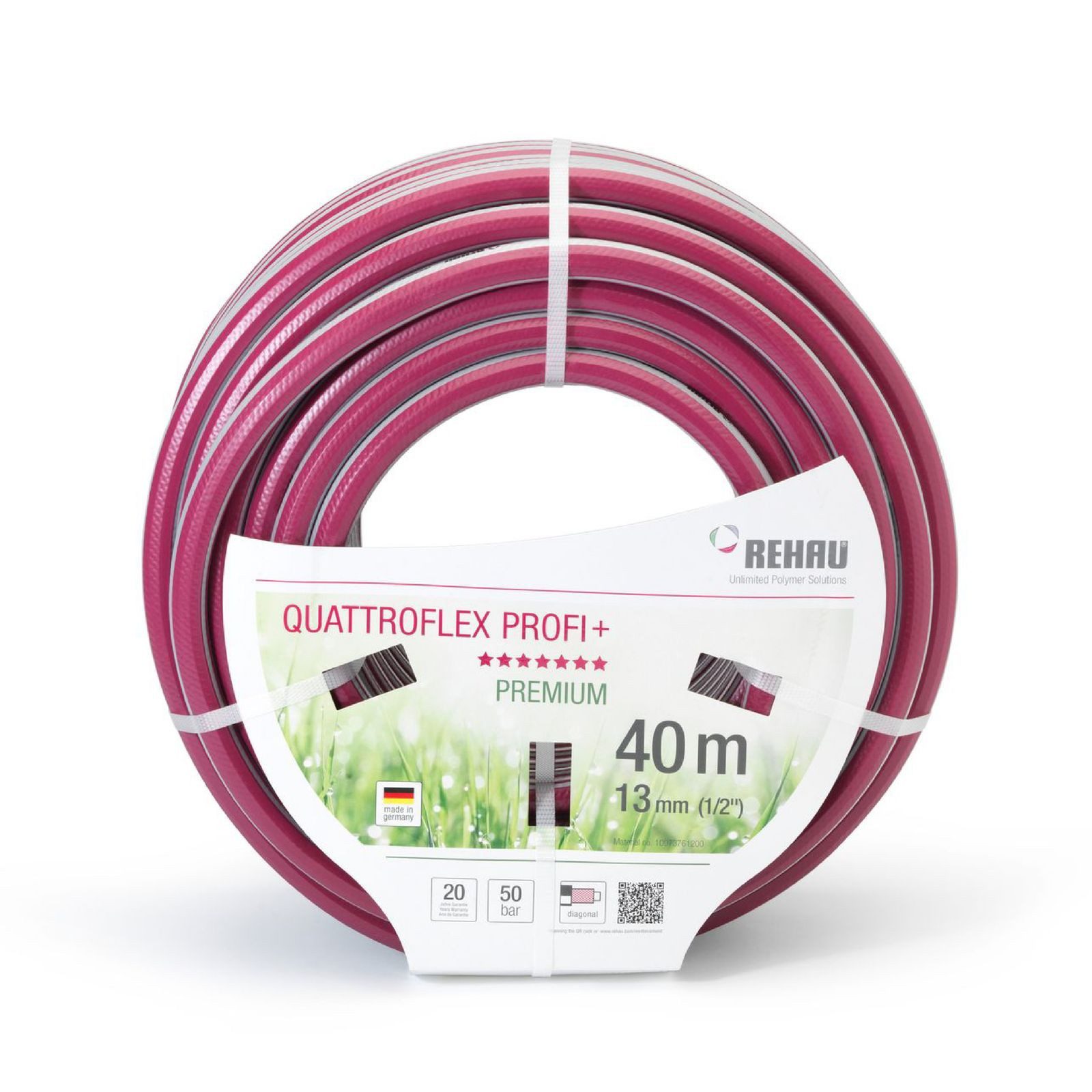Rehau Gartenschlauch Gartenschlauch QUATTROFLEX Profi + 13mm 1/2" 40m