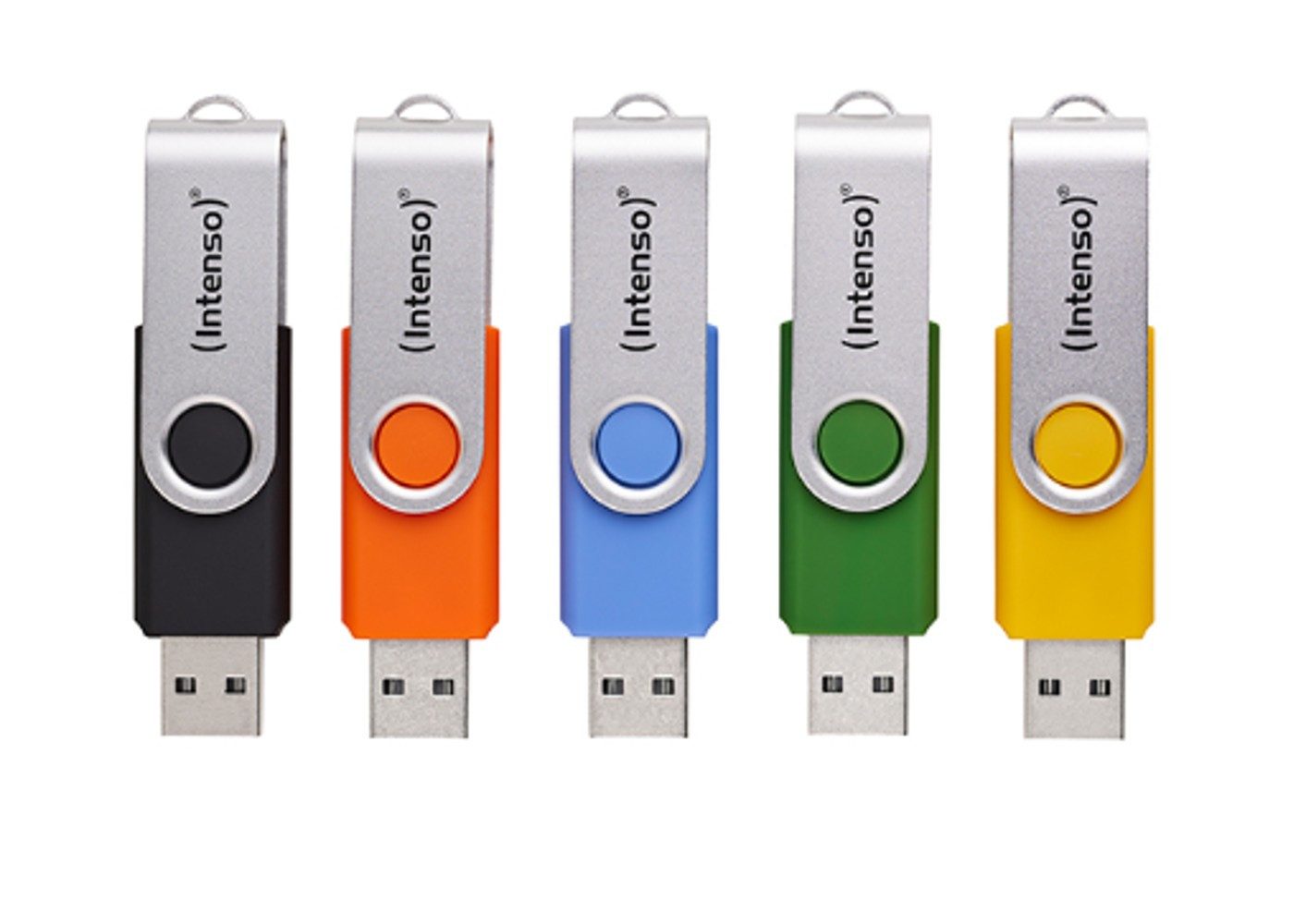 Intenso Basic Line Typ-A 64GB USB-Stick 5er Pack Swivel, bis zu 28 MB/s, USB 2.0