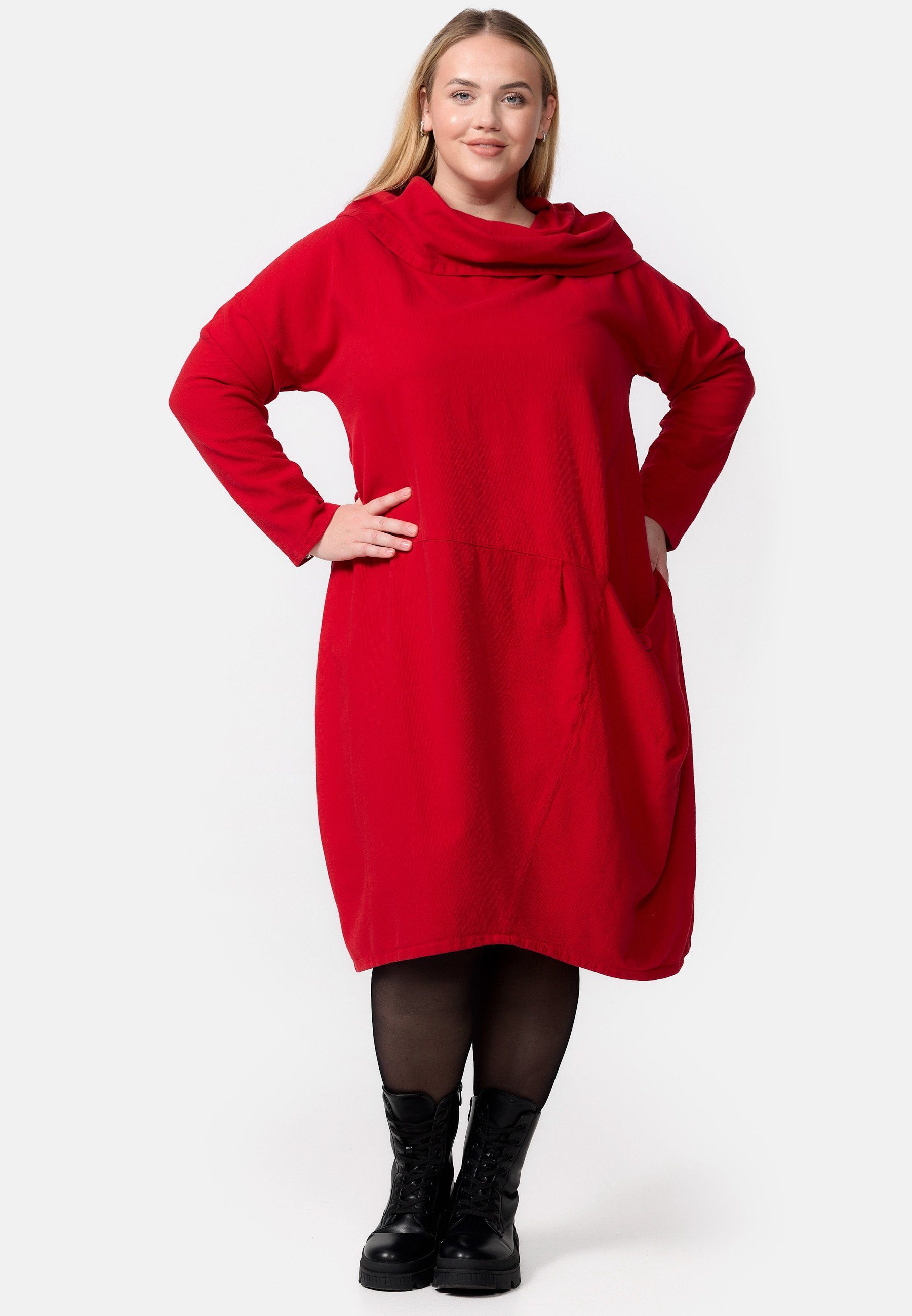 Kekoo A-Linien-Kleid Cord-Kleid in A-Linie aus 100% Baumwolle 'Sienna'