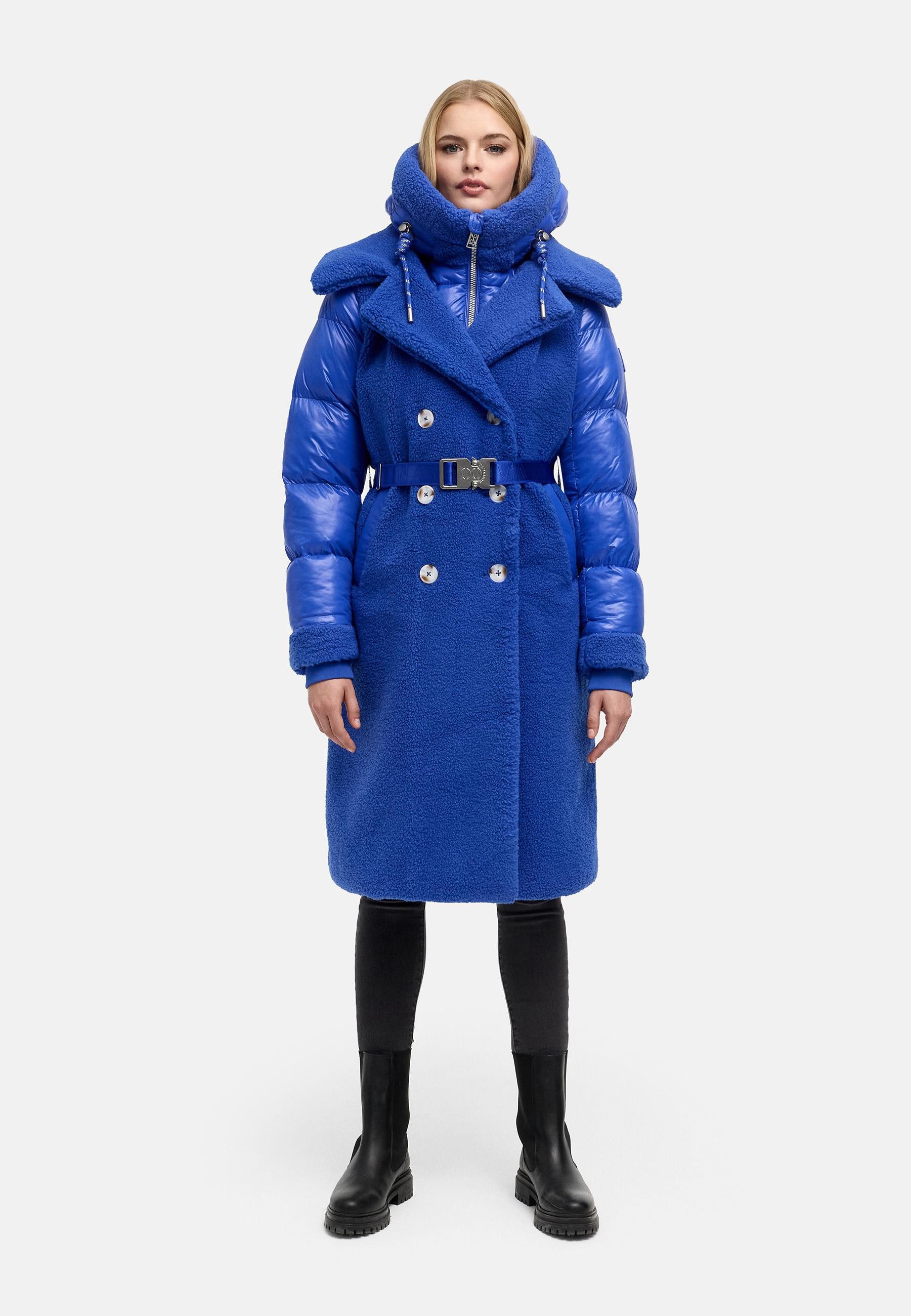 Navahoo Wintermantel Kuscheltraum 14 Modischer Damen Plüschmantel aus angesagtem Materialmix – Bild 3 von 5