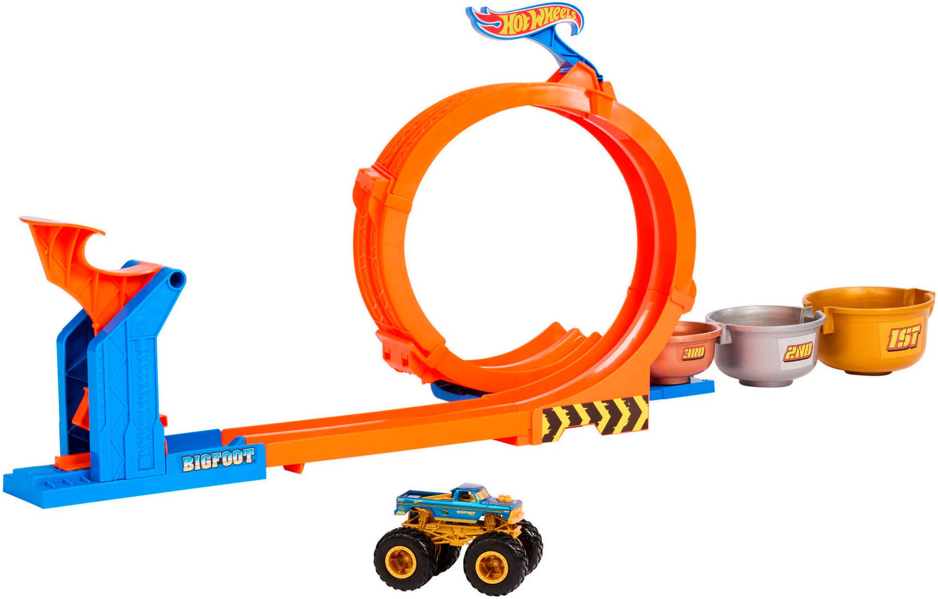 Hot Wheels Autorennbahn Hot Wheels Monster Trucks 2-in-1 Loop & Flip Challenge