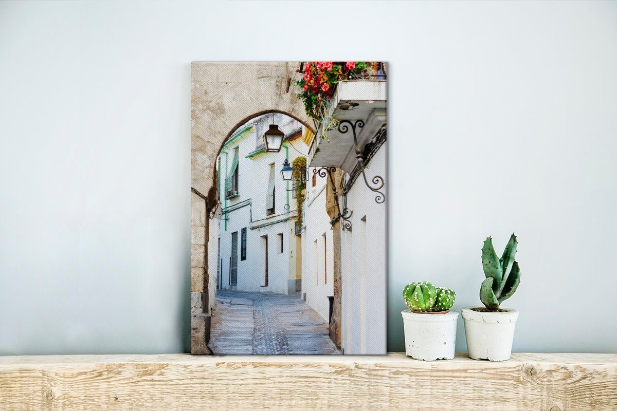 Straßen und gemütliche St), in Ruhige Leinwandbild Spanien, OneMillionCanvasses® Cordoba Gemälde, Zackenaufhänger, 20x30 inkl. (1 cm bespannt Leinwandbild fertig von