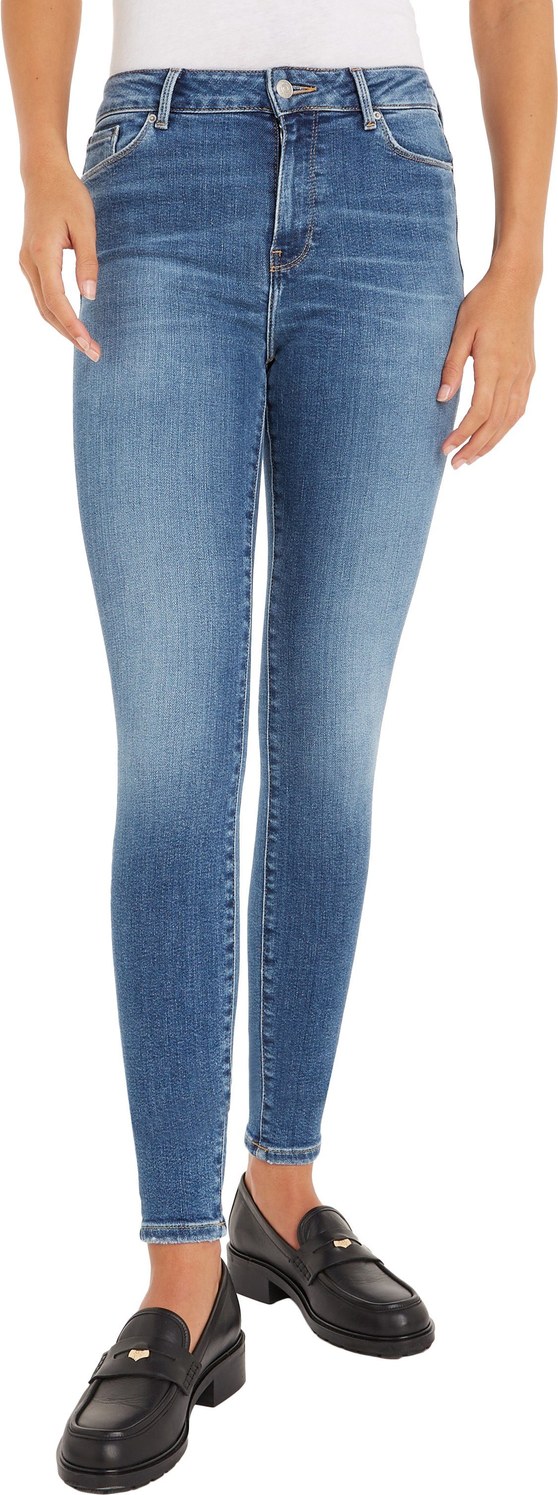 Tommy Hilfiger SKINNY U HW CURVE,mit TH SIZE PLUS faded-out Curve HARLEM Skinny-fit-Jeans Effekten LEO CRV leichten