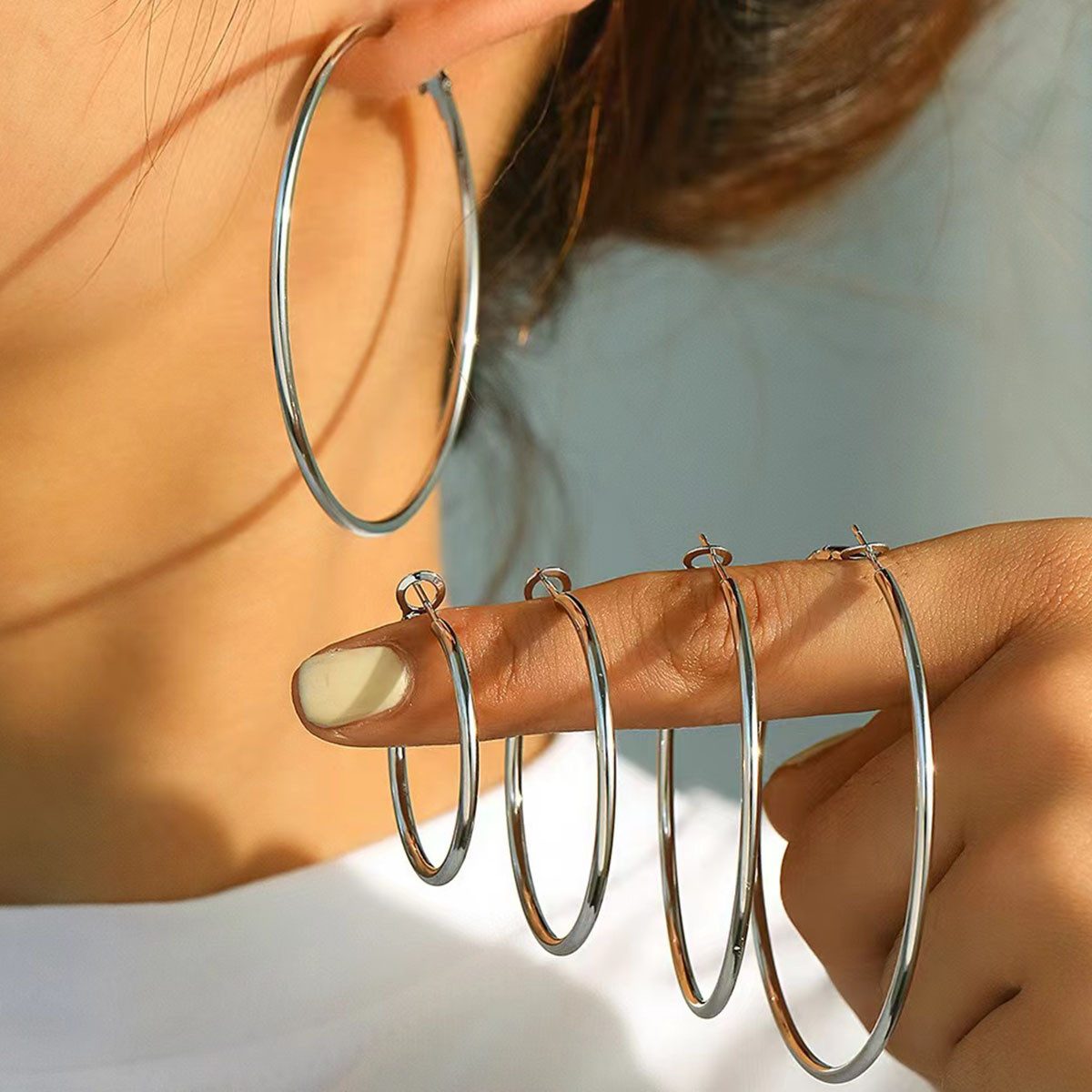 KARMA Paar Creolen Gold od. Silber vers. Größen modern Damen (Geschenk für günstig online kaufen