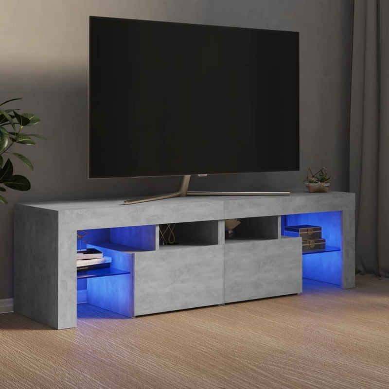 vidaXL TV-Schrank TV-Schrank mit LED-Beleuchtung Betongrau 140x36,5x40 cm (1-St)