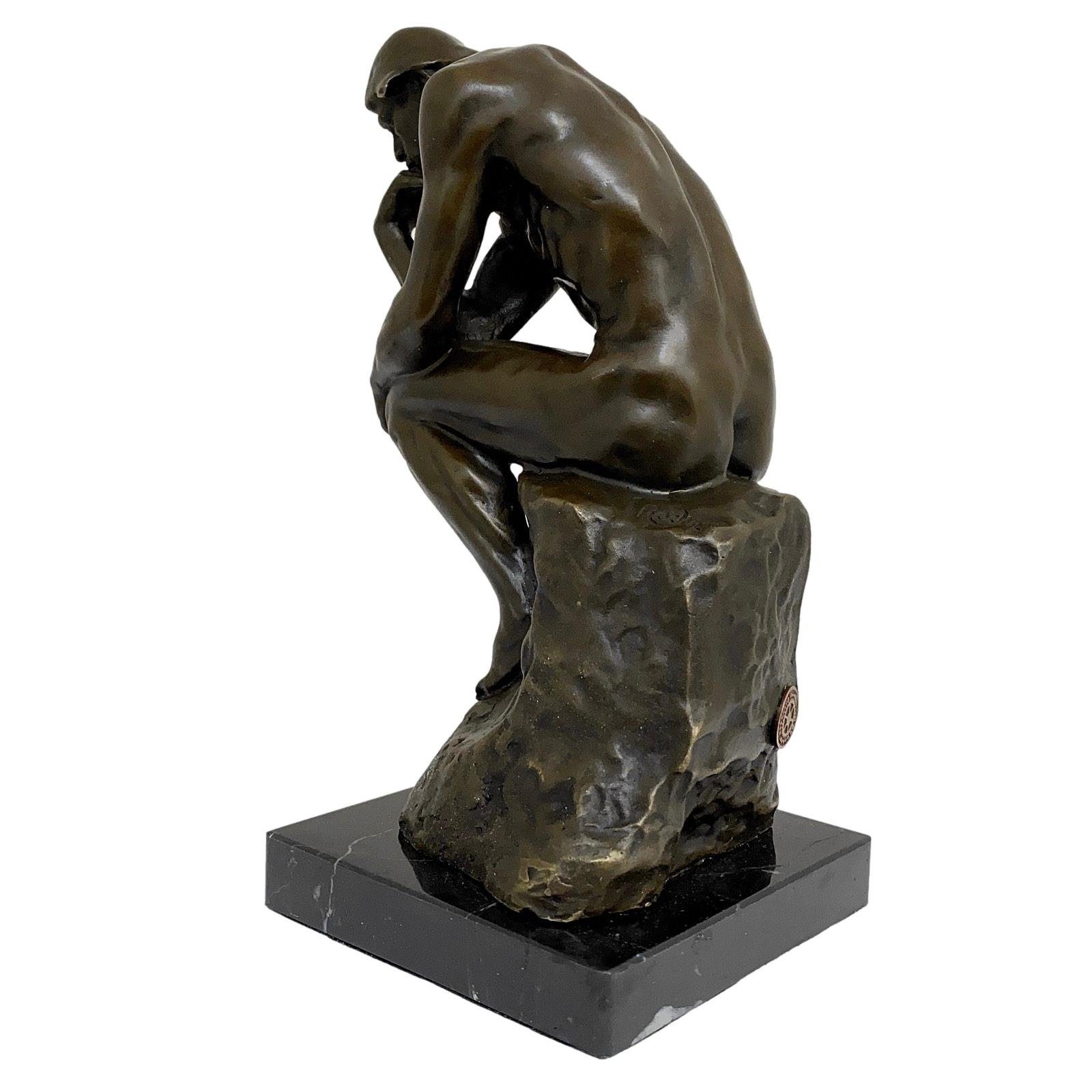 Aubaho Skulptur Bronzeskulptur 23cm Ko Skulptur Bronzefigur Denker Mann Rodin der nach