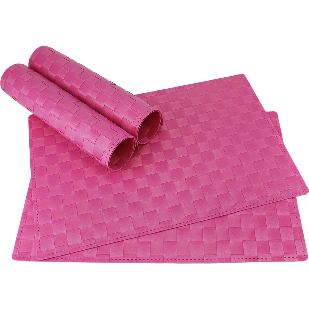 Platzset, Tischset MODERN pink 4er Tischunterlage als Tischdeko, matches21 HOME & HOBBY, (4-St), modernes Esstisch Platzdeckchen als abwaschbarer Tischuntersetzer